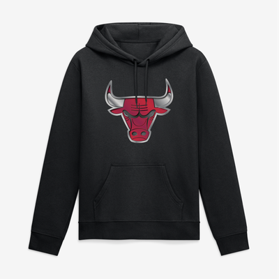 Chicago Bulls Big & Tall Metallic Mascot Hoodie - Black