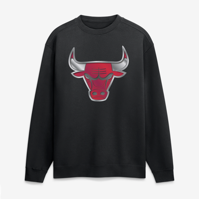 Chicago Bulls  Metallic Mascot Sweatshirt - Black