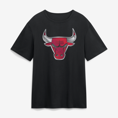 Chicago Bulls  Metallic Mascot T-Shirt - Black