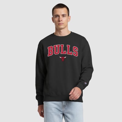  Chicago Bulls Champion Contrast Sweatshirt - Black
