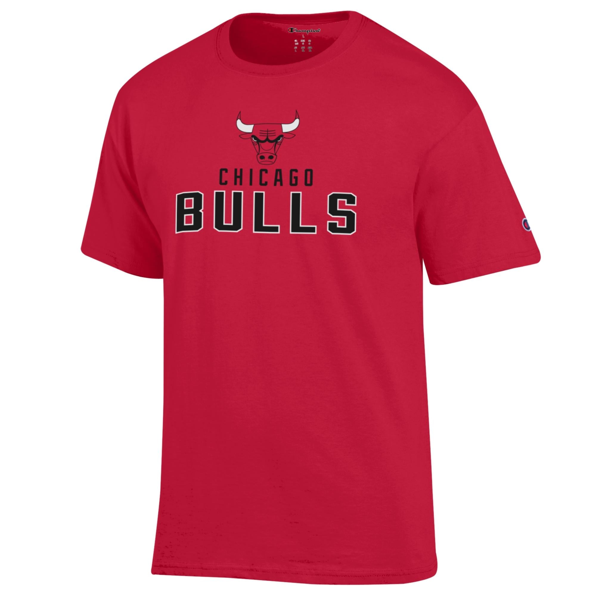 T-shirt en coton Champion rouge Chicago Bulls pour homme