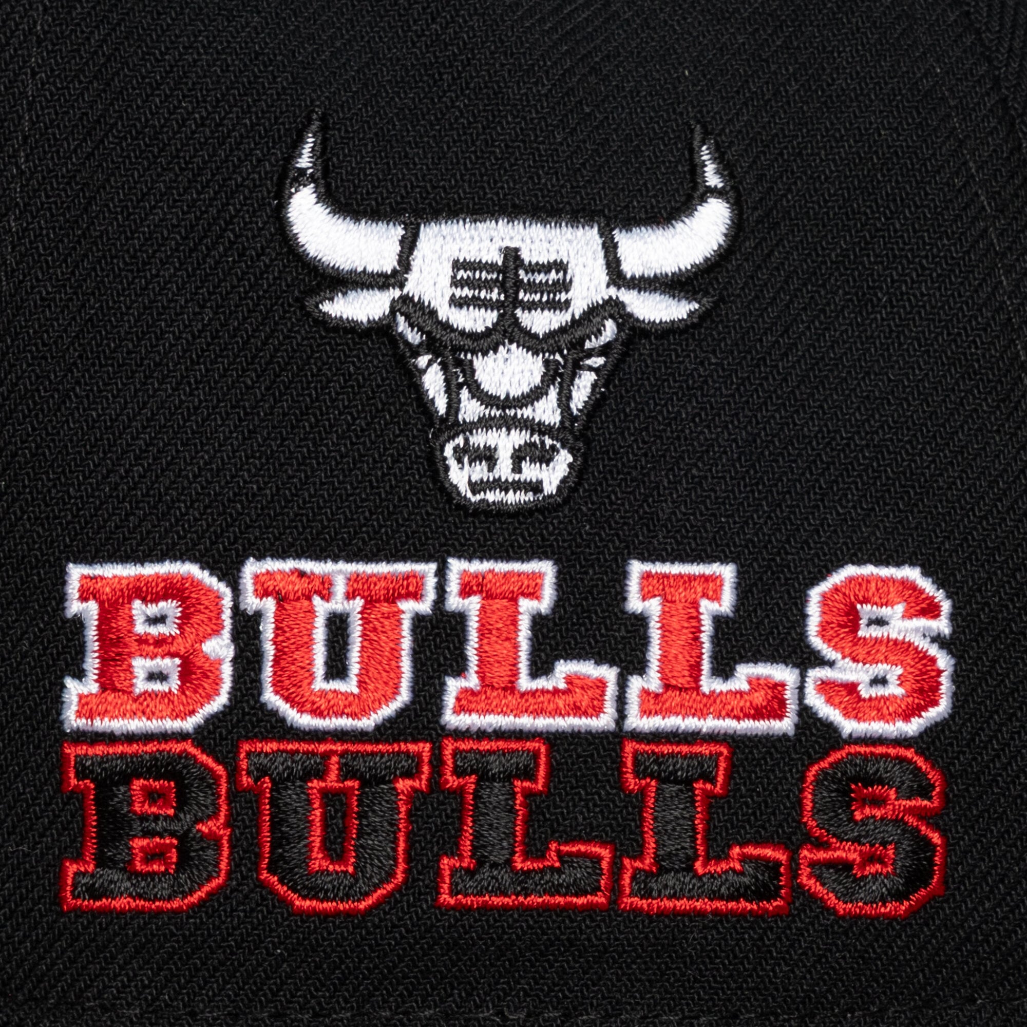 Men's Mitchell & Ness  Black Chicago Bulls Triple Check Pro Snapback Hat