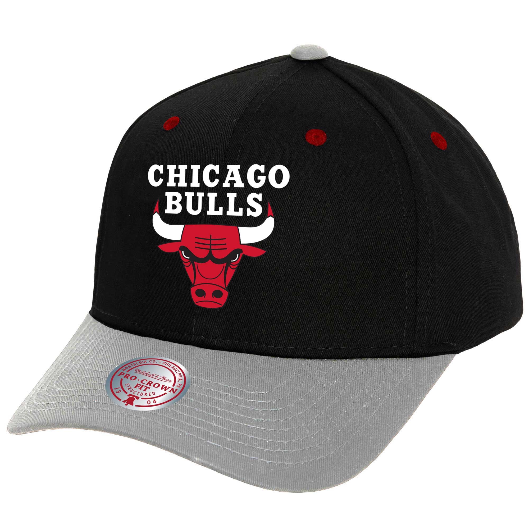 Men's Chicago Bulls Mitchell & Ness Black/Gray Pro Crown Adjustable Hat