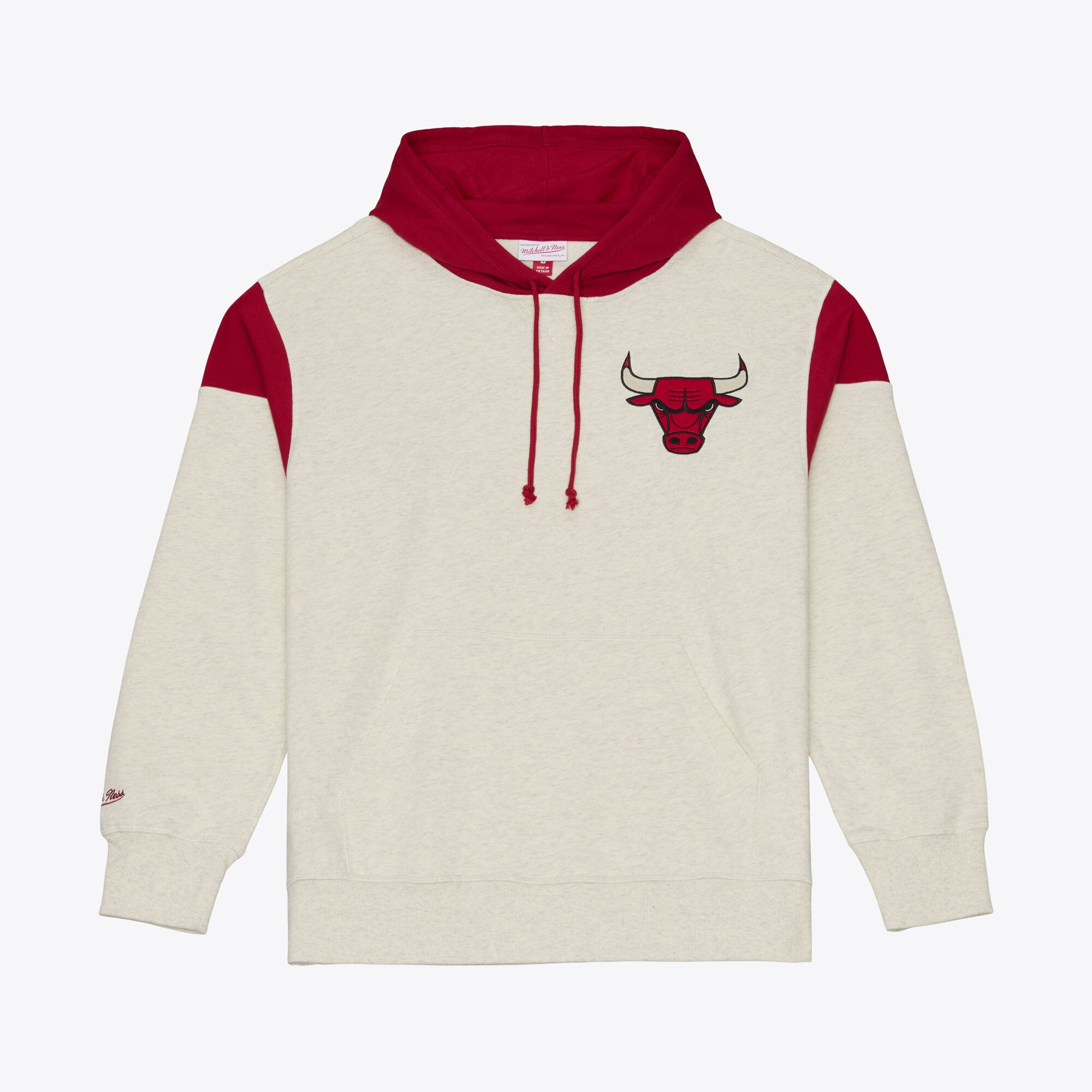 Men's Mitchell & Ness Cream Chicago Bulls French Terry Hoodie