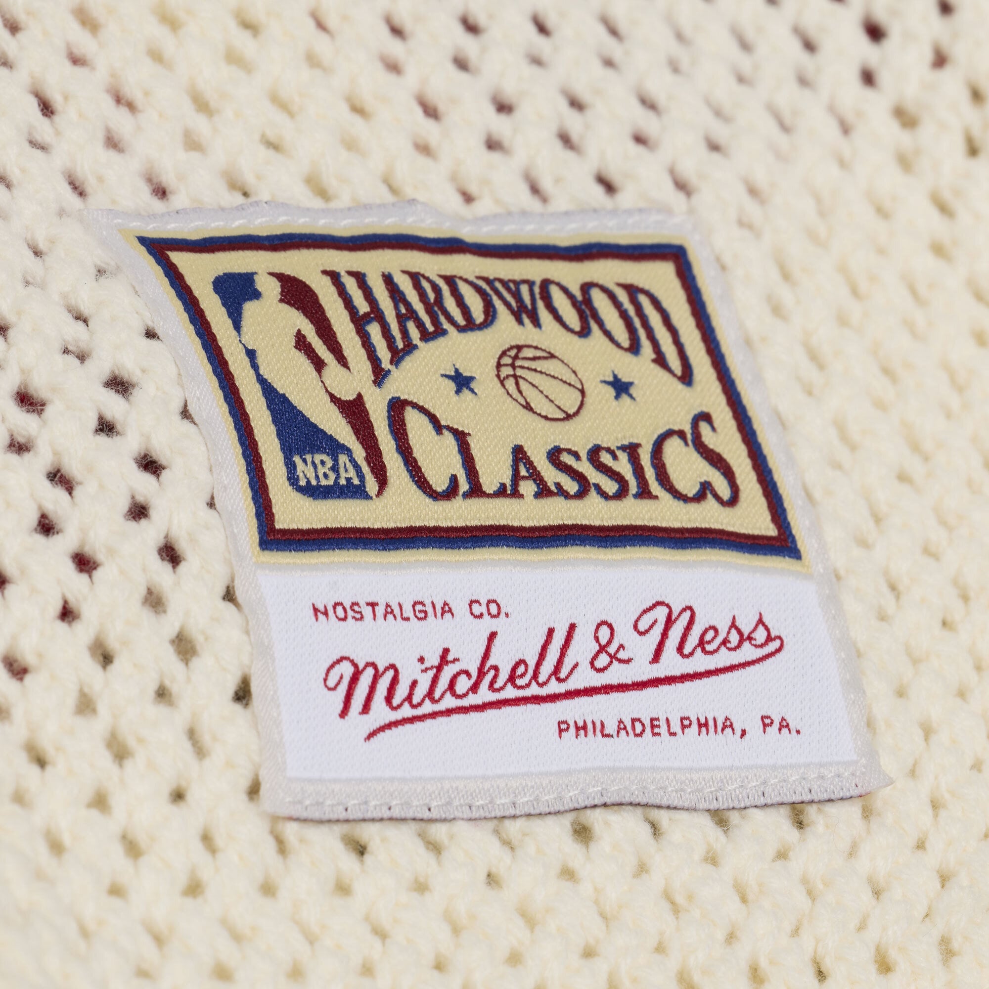 Men's Mitchell & Ness Cream Chicago Bulls Hardwood Classics Retro Roots Short Sleeve Sweater Jersey