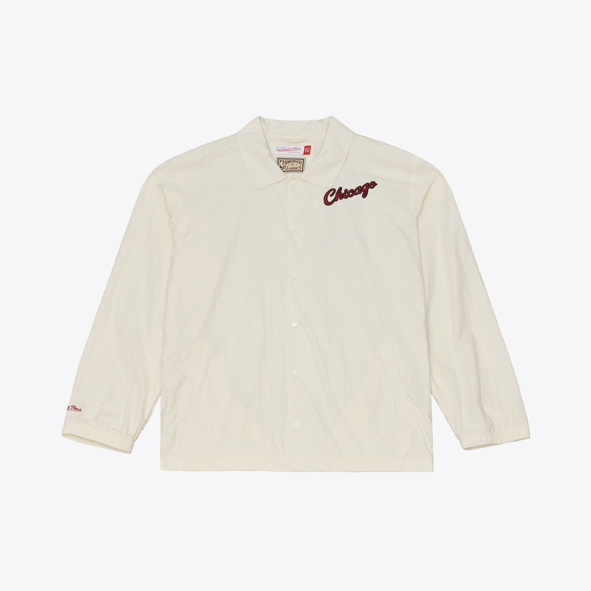 Men's Mitchell & Ness  Cream Chicago Bulls Retro Root Full-Snap Coaches Jacket