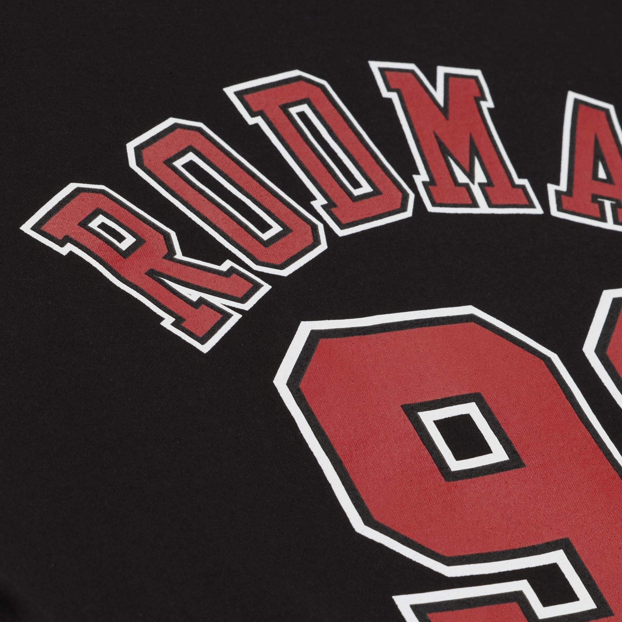T-shirt classique Mitchell & Ness Dennis Rodman noir Chicago Bulls Hardwood Classics pour homme, avec nom et numéro
