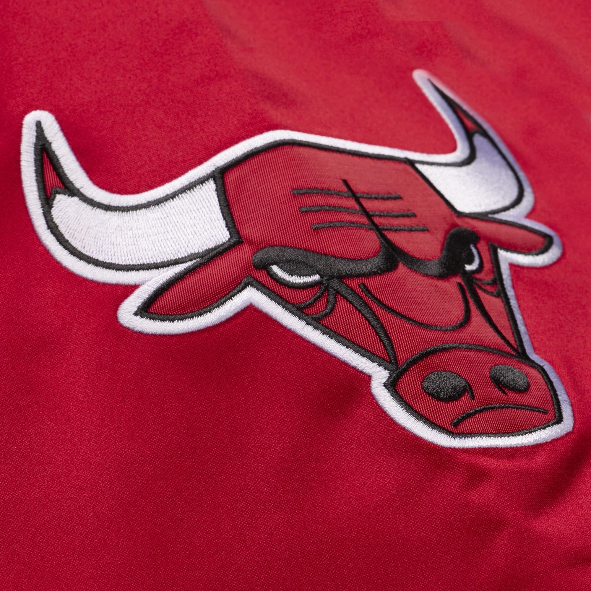 Veste légère en satin à boutons-pression Mitchell & Ness Dennis Rodman, joueur des Chicago Bulls, pour homme