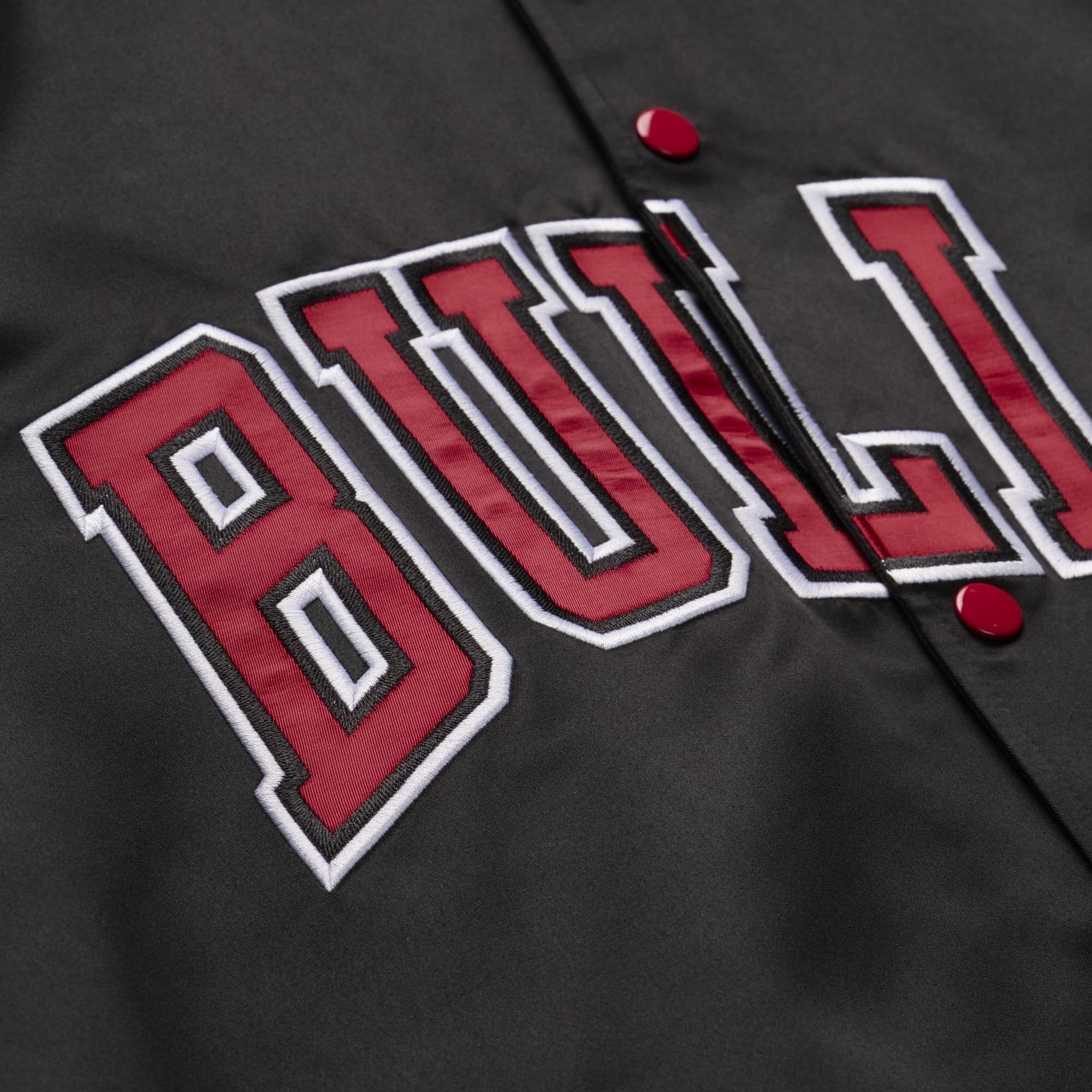 Veste légère en satin à boutons-pression Mitchell & Ness Dennis Rodman, joueur des Chicago Bulls, pour homme