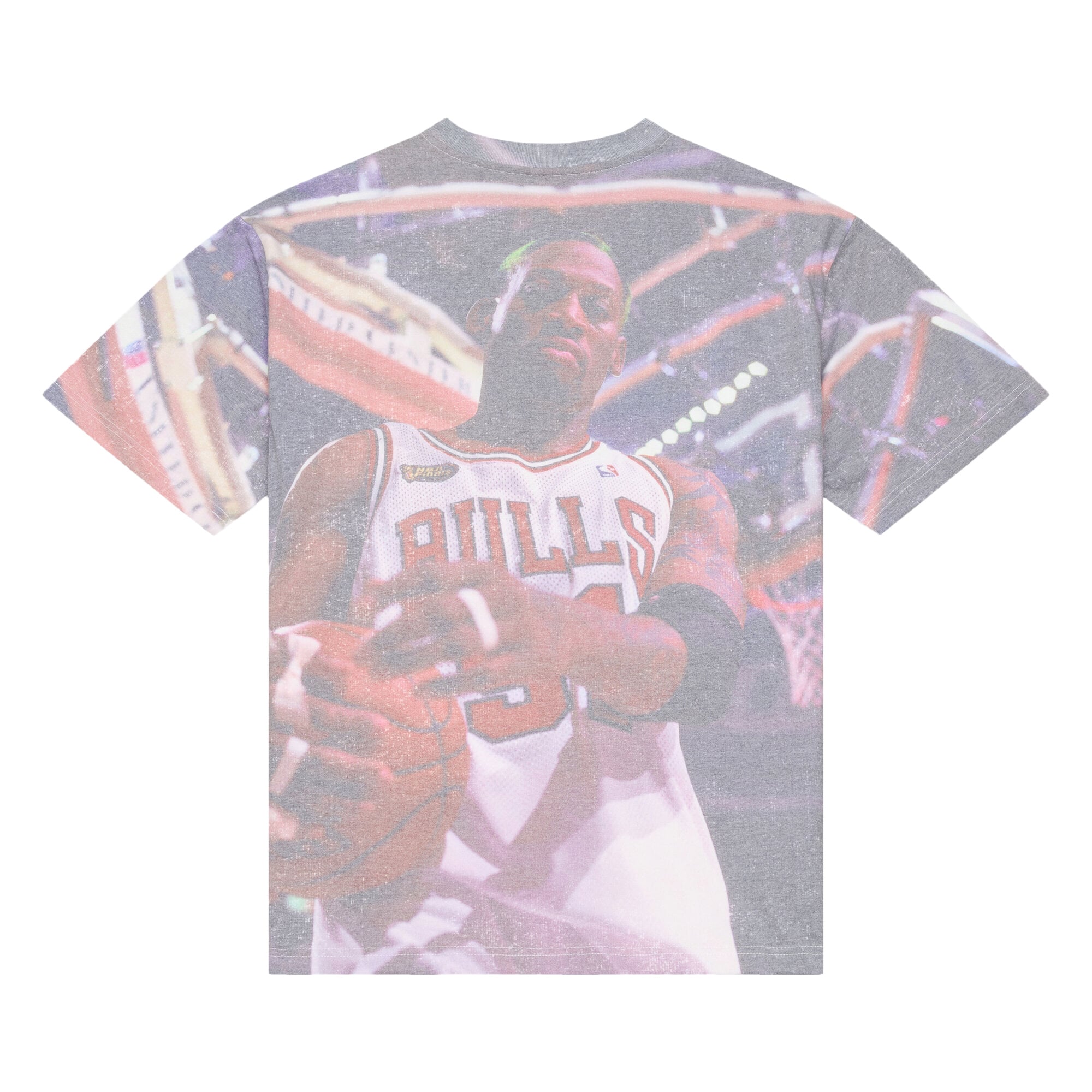 T-shirt Mitchell & Ness Dennis Rodman blanc Chicago Bulls Hardwood Classics pour homme, imprimé par sublimation
