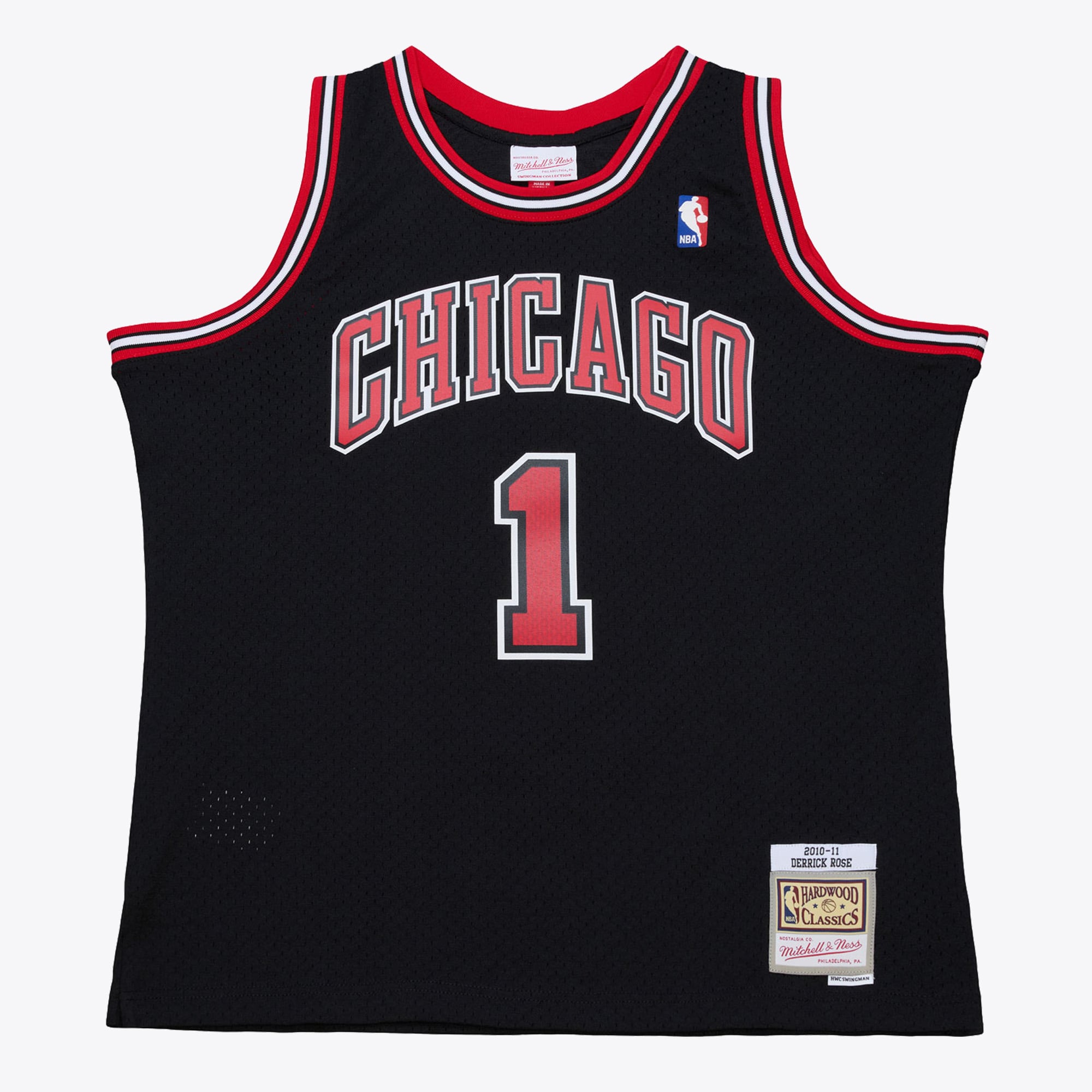 Maillot Swingman noir Mitchell & Ness Derrick Rose Chicago Bulls 11 pour homme