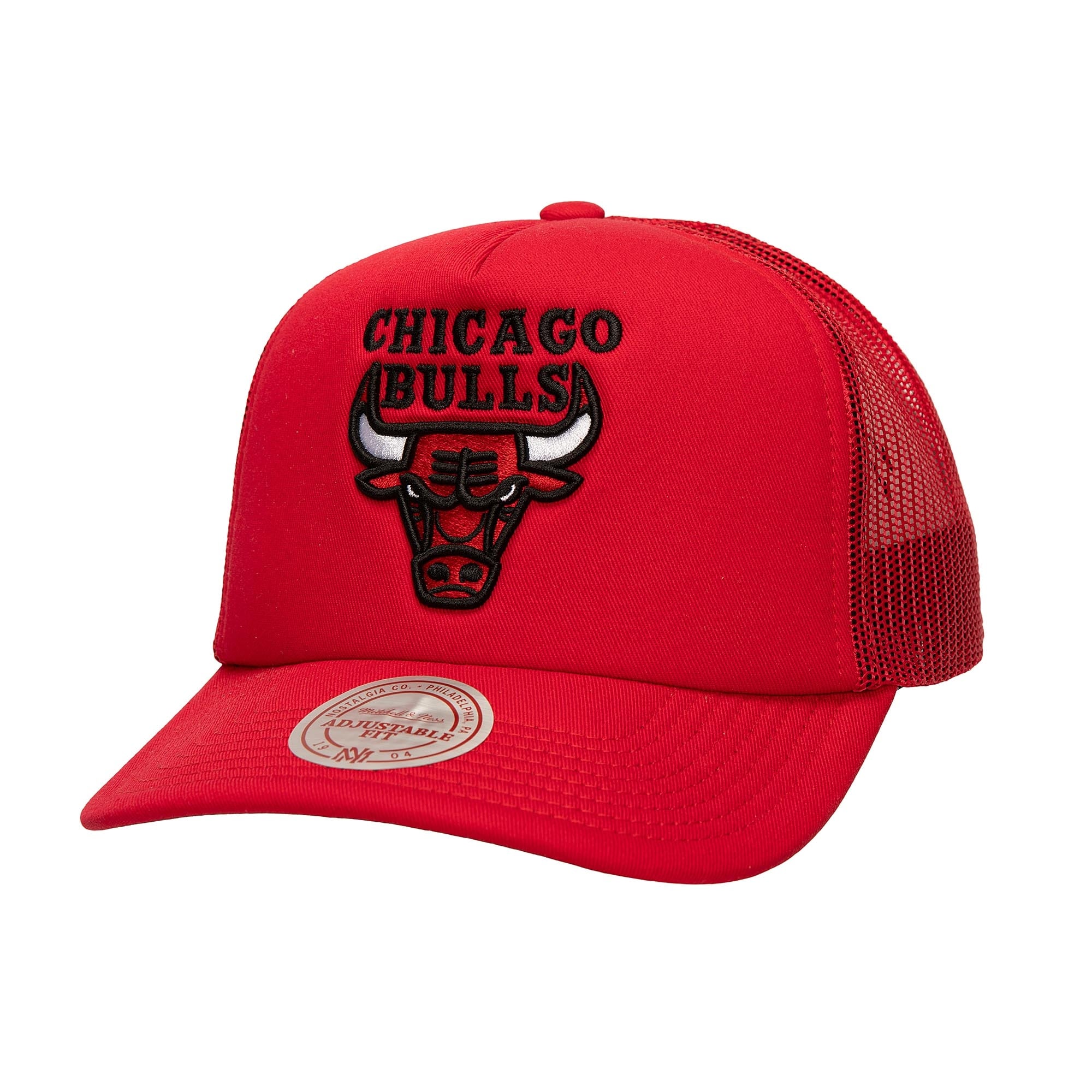 Men's Chicago Bulls Mitchell & Ness Red Core Evergreen OTC Trucker Adjustable Hat