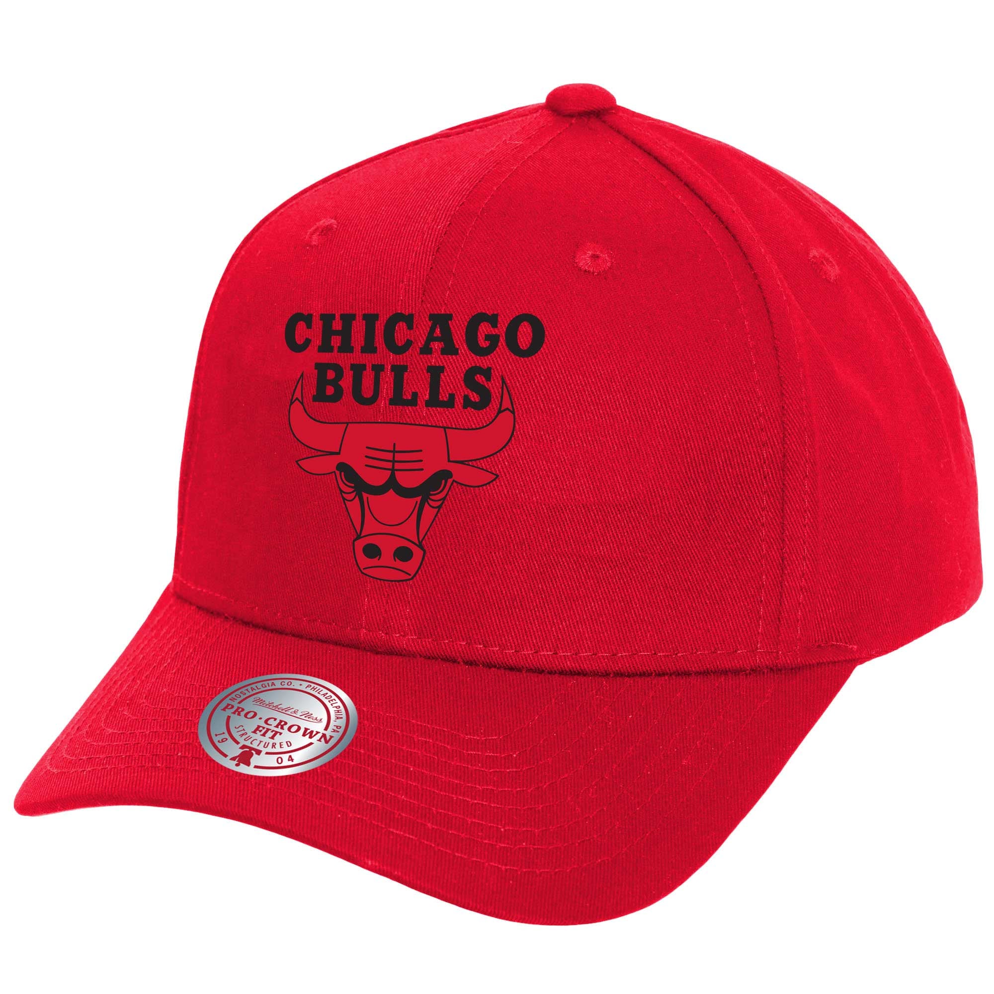 Men's Chicago Bulls Mitchell & Ness Red Fire Red Pro Crown Snapback Hat