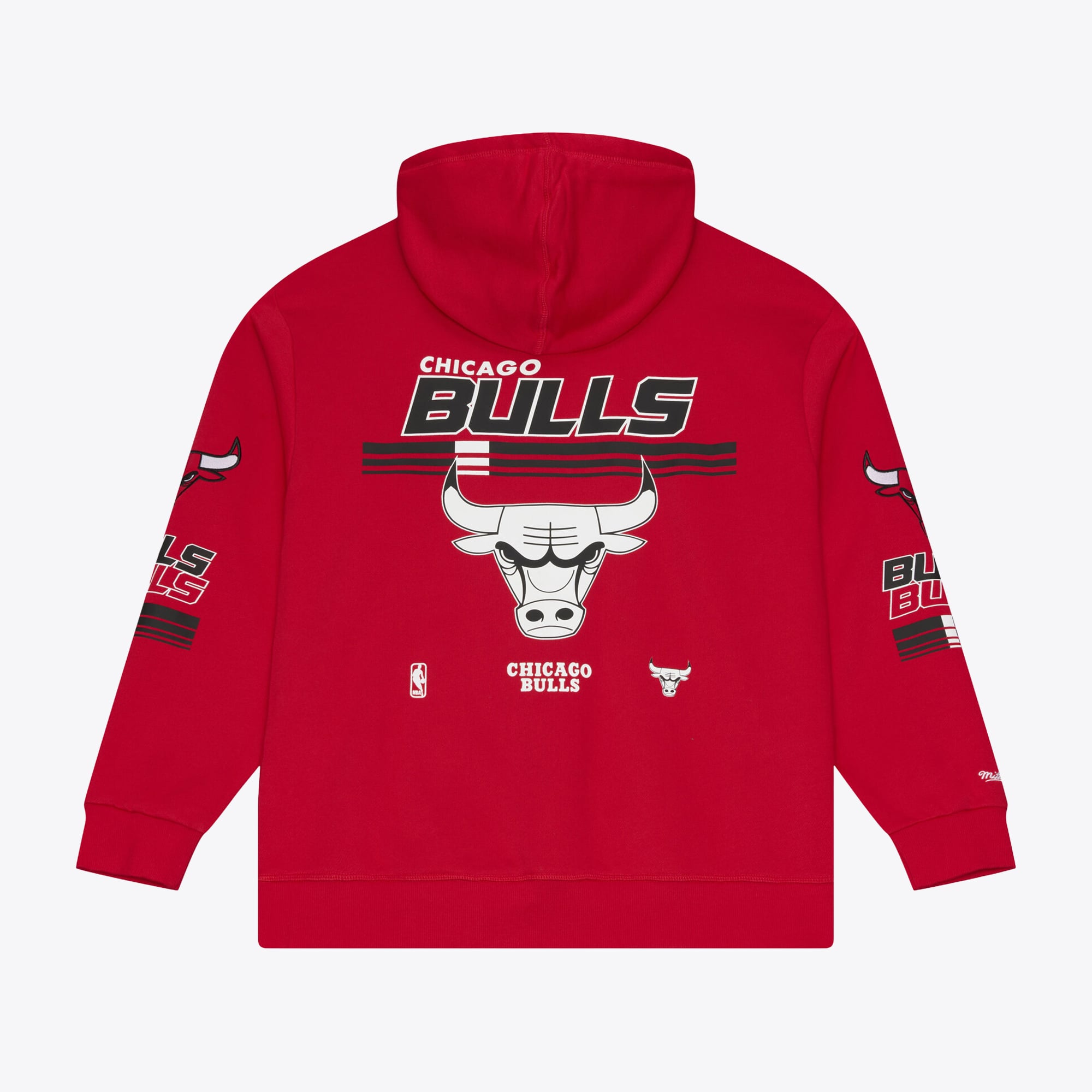 Sweat à capuche en polaire Mitchell & Ness rouge Chicago Bulls triple motif carreaux pour homme
