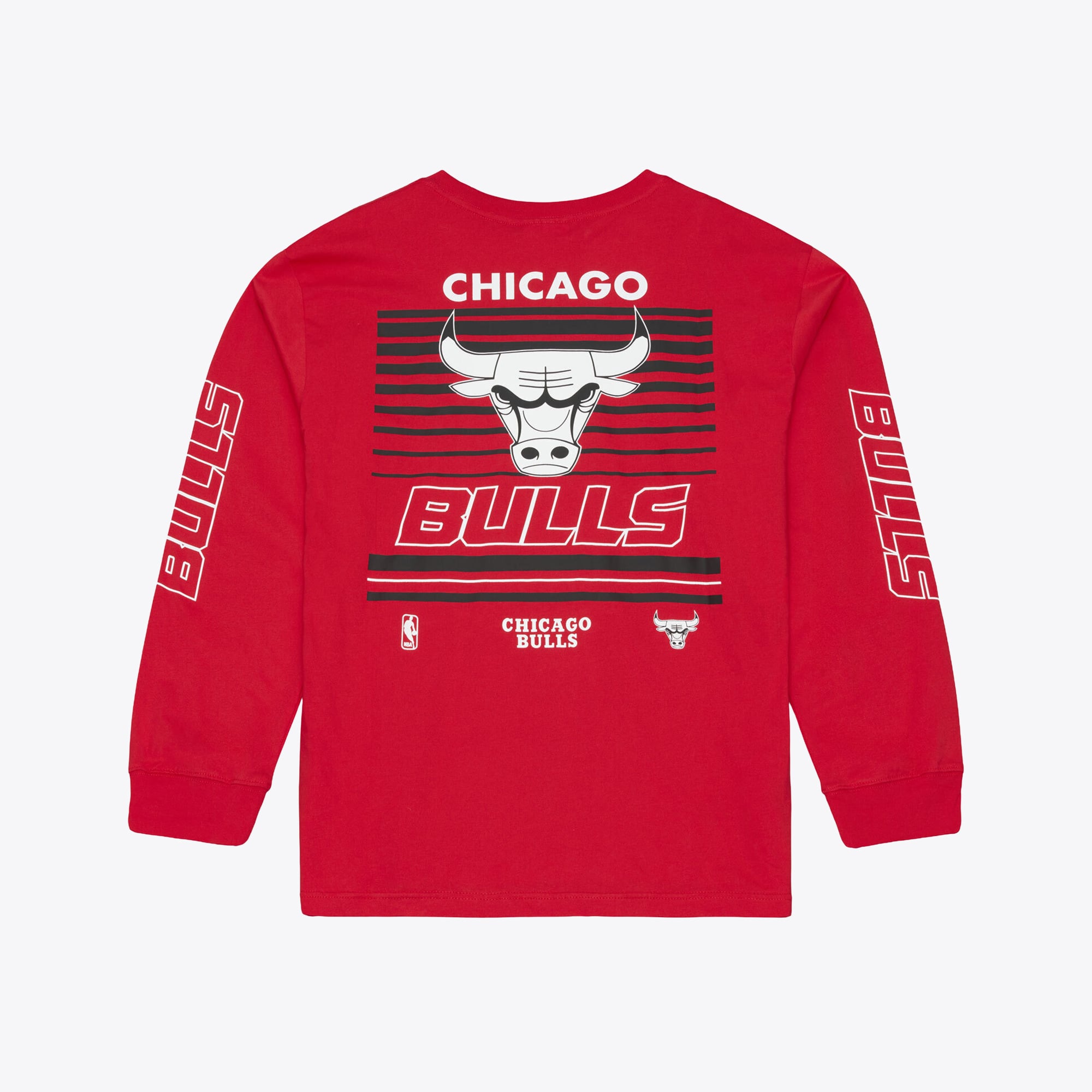 T-shirt à manches longues Mitchell & Ness rouge Chicago Bulls triple carreaux pour homme