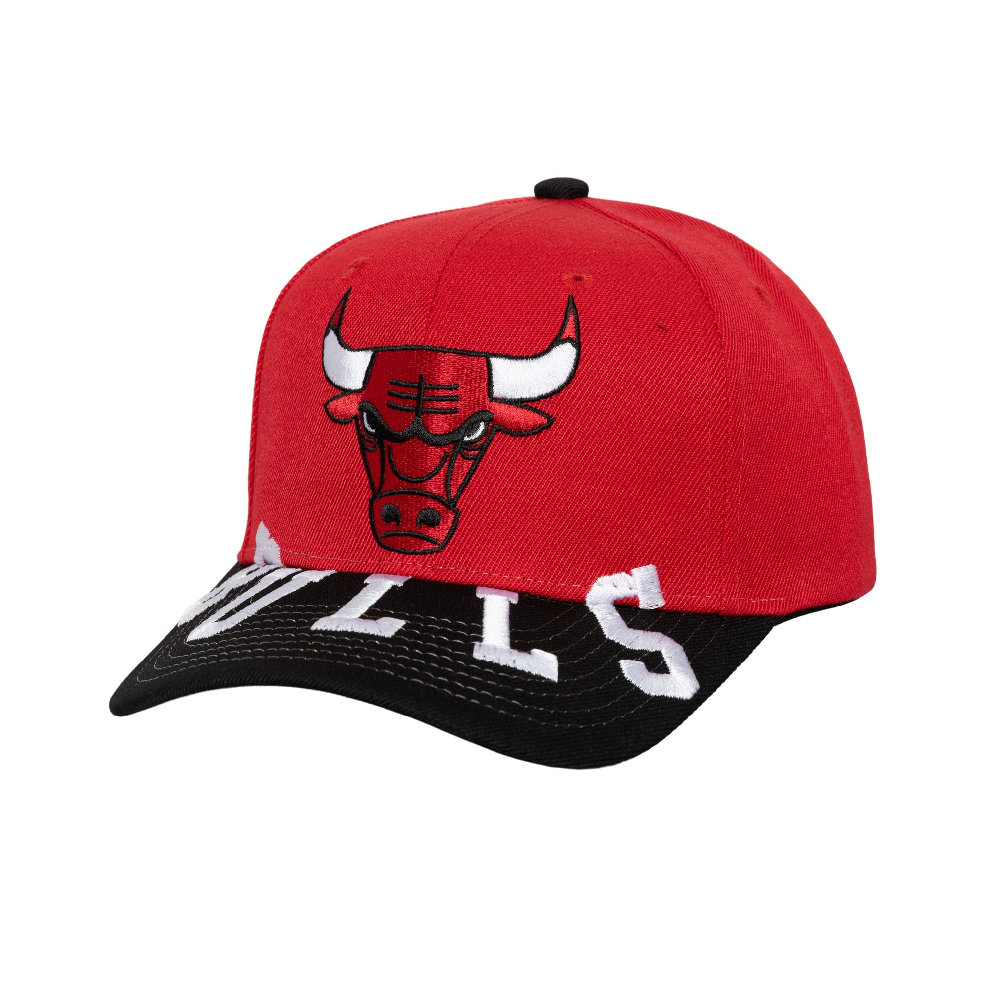 Men's Chicago Bulls Mitchell & Ness Red/Black Underarch Two-Tone Pro Crown Snapback Hat