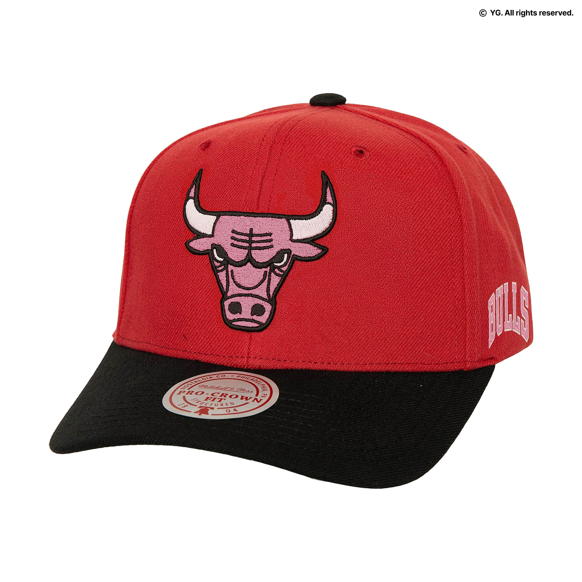 Men's Mitchell & Ness x BLACKPINK Red Chicago Bulls Pro Crown Snapback Hat - Limited Edition