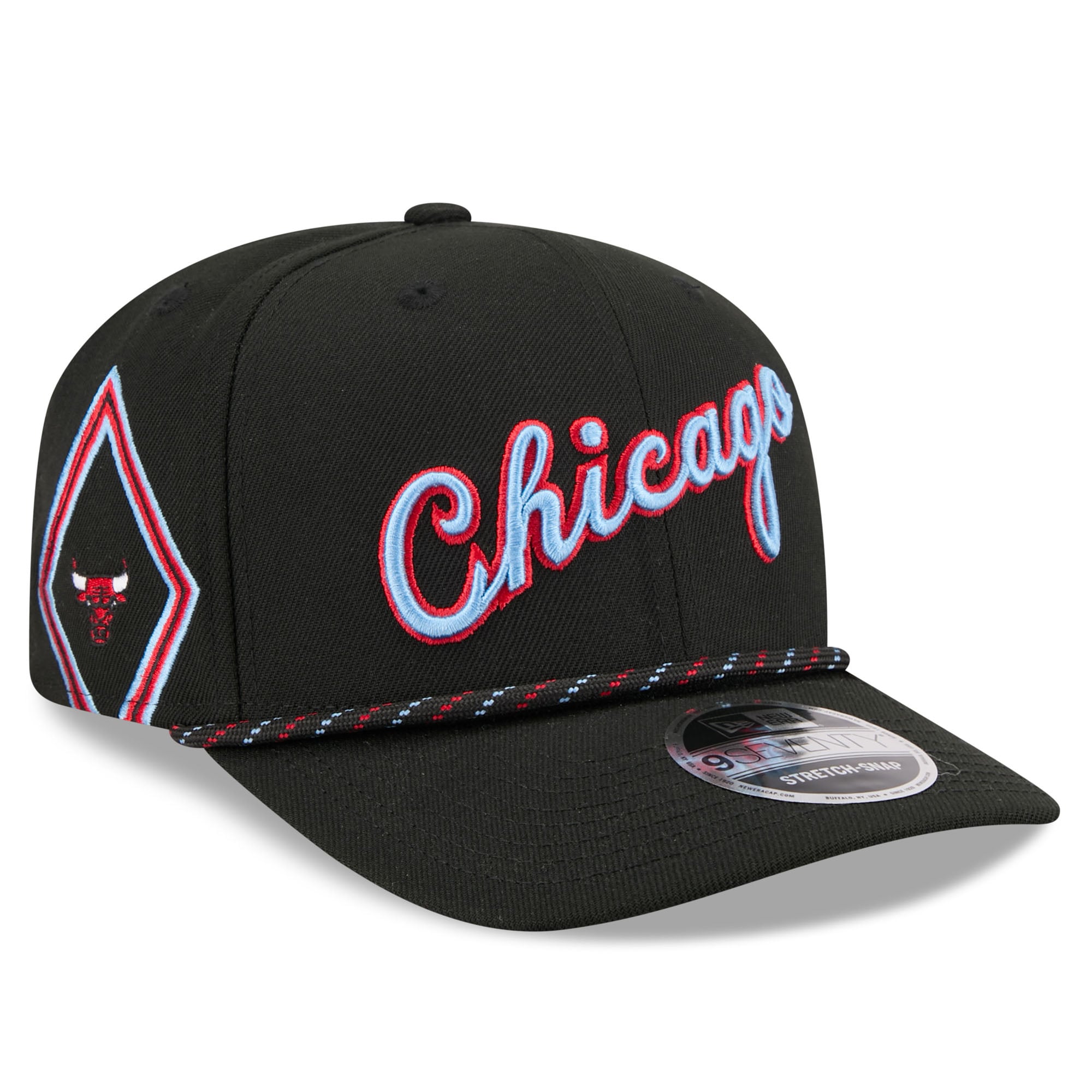 Men's Chicago Bulls New Era Black 2025/26 City Edition 9SEVENTY Adjustable Hat