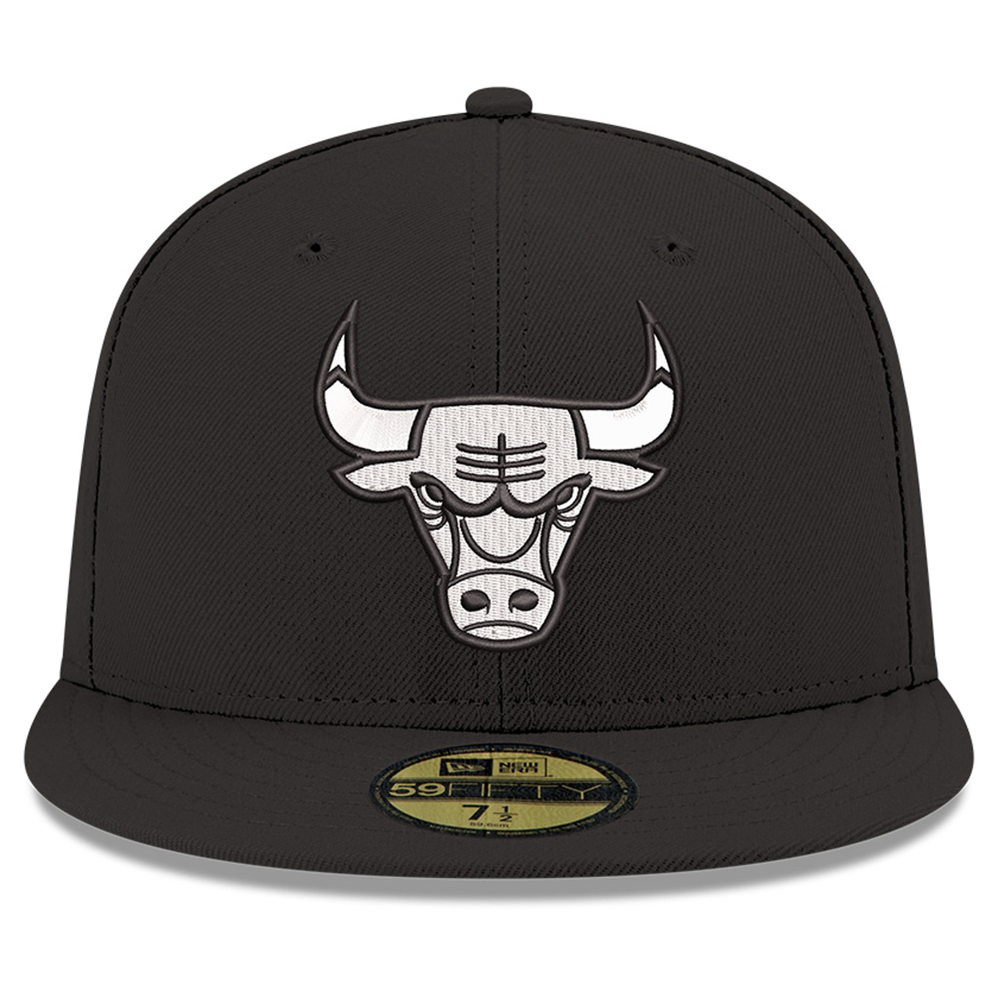 Casquette ajustée New Era Chicago Bulls 59FIFTY noire et blanche pour homme