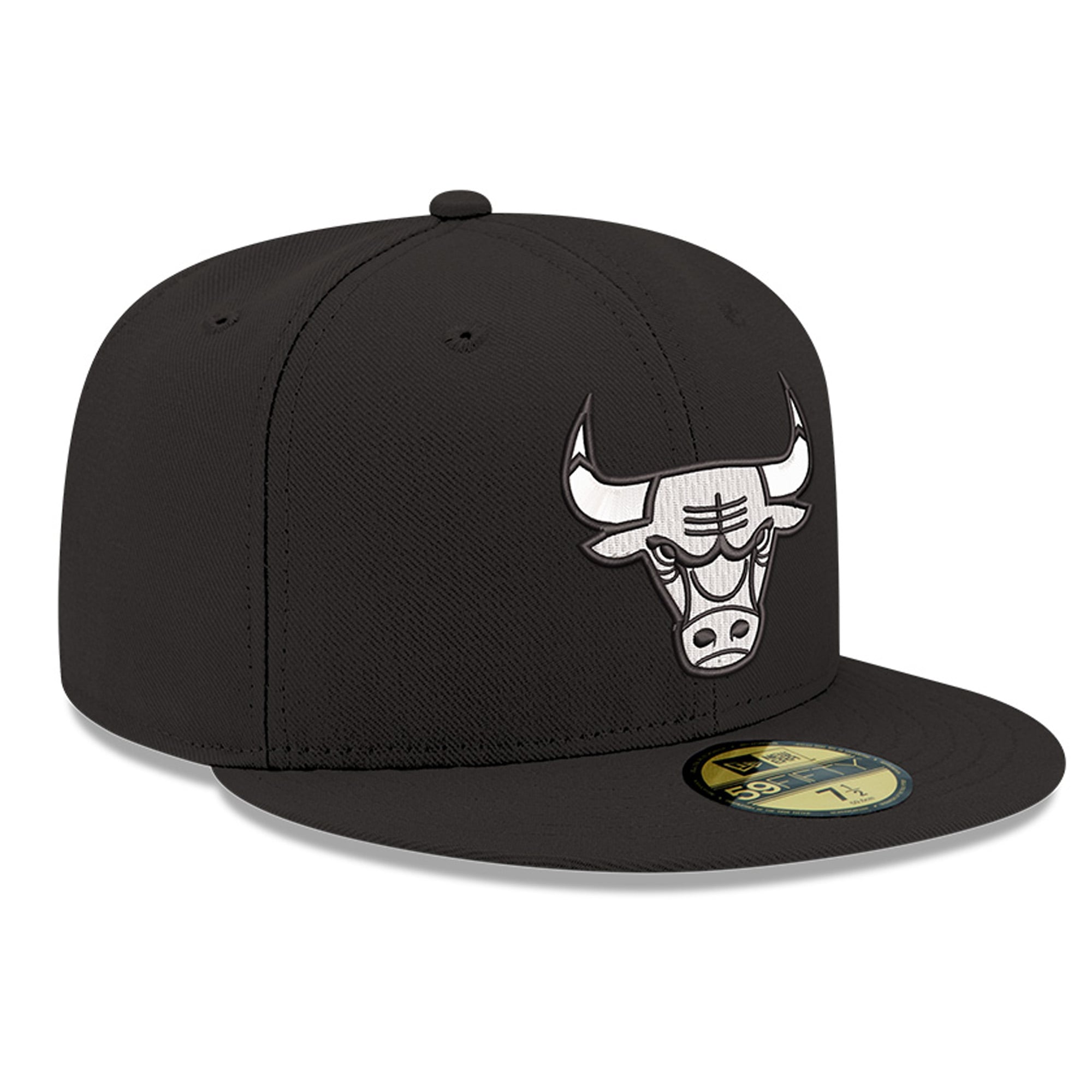 Casquette ajustée New Era Chicago Bulls 59FIFTY noire et blanche pour homme