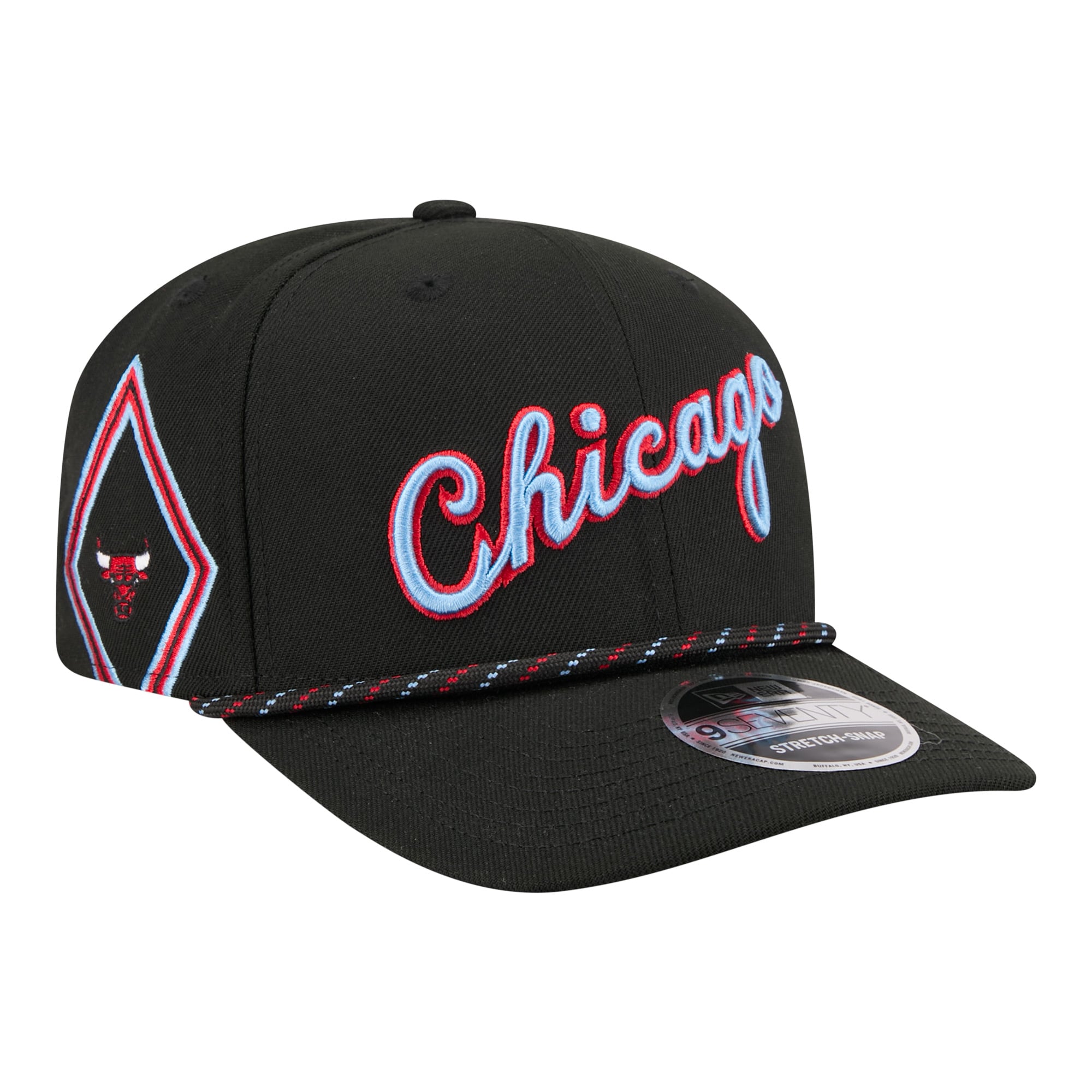 Men's New Era Black Chicago Bulls City Edition 9SEVENTY Stretch-Snap Hat