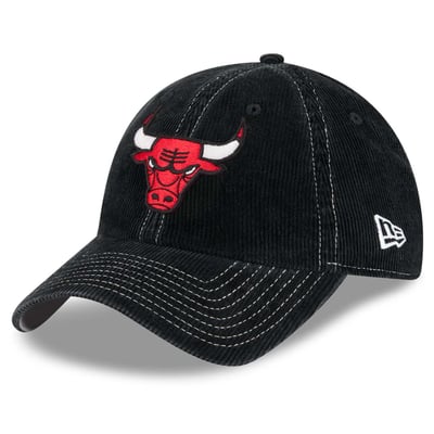 Chicago Bulls New Era Corduroy Casual Classic Adjustable Hat - Black