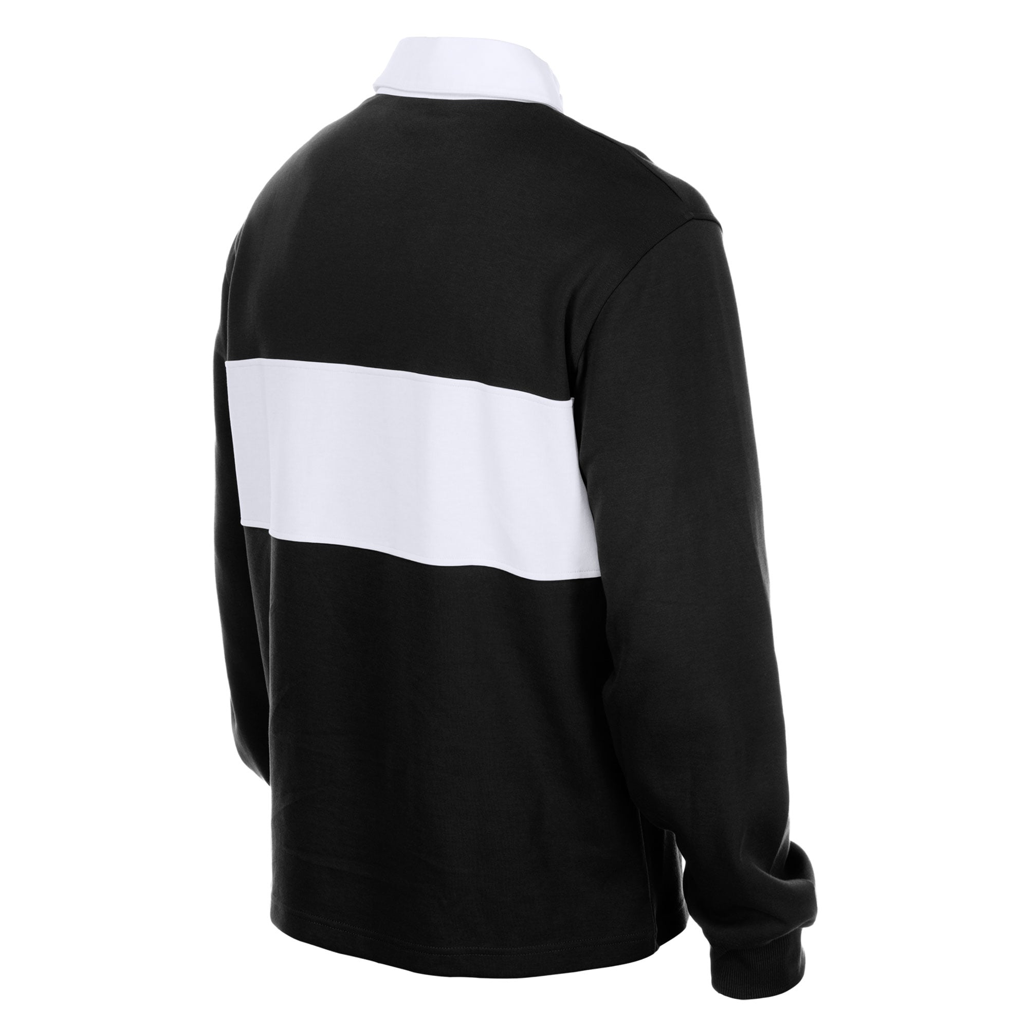 Polo de rugby à manches longues New Era noir Chicago Bulls pour homme