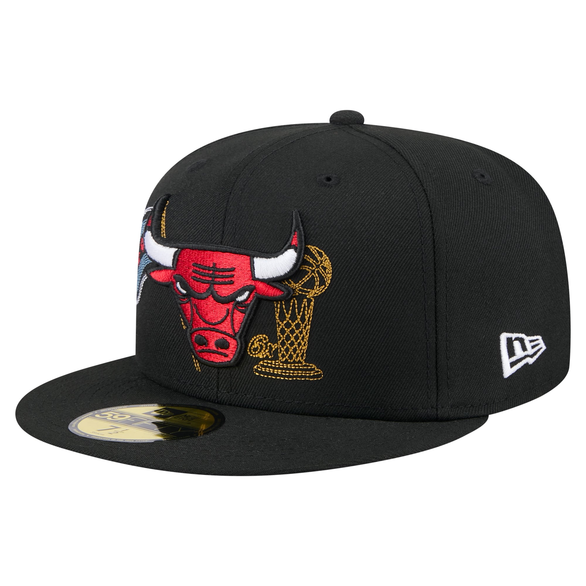Men's Chicago Bulls New Era Black State Stitch 59FIFTY Fitted Hat