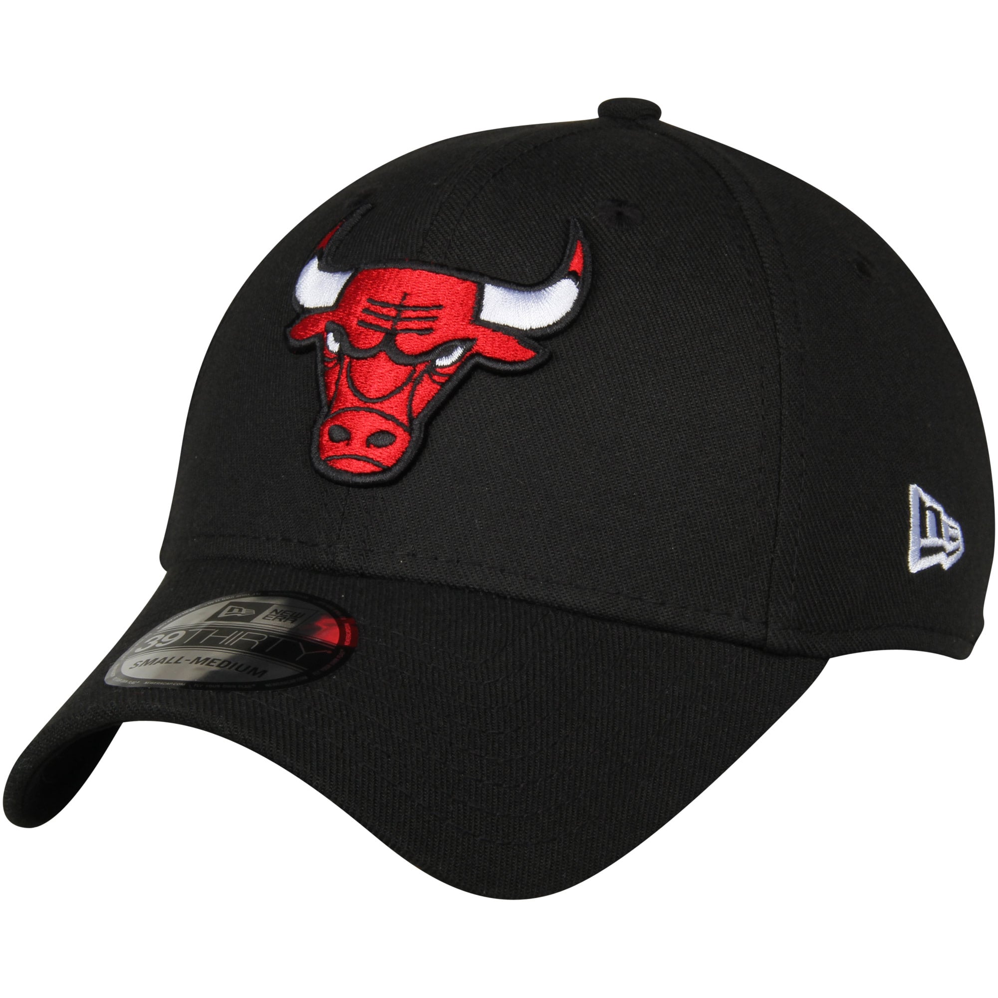 Men's Chicago Bulls New Era Black Team Classic 39THIRTY Flex Hat
