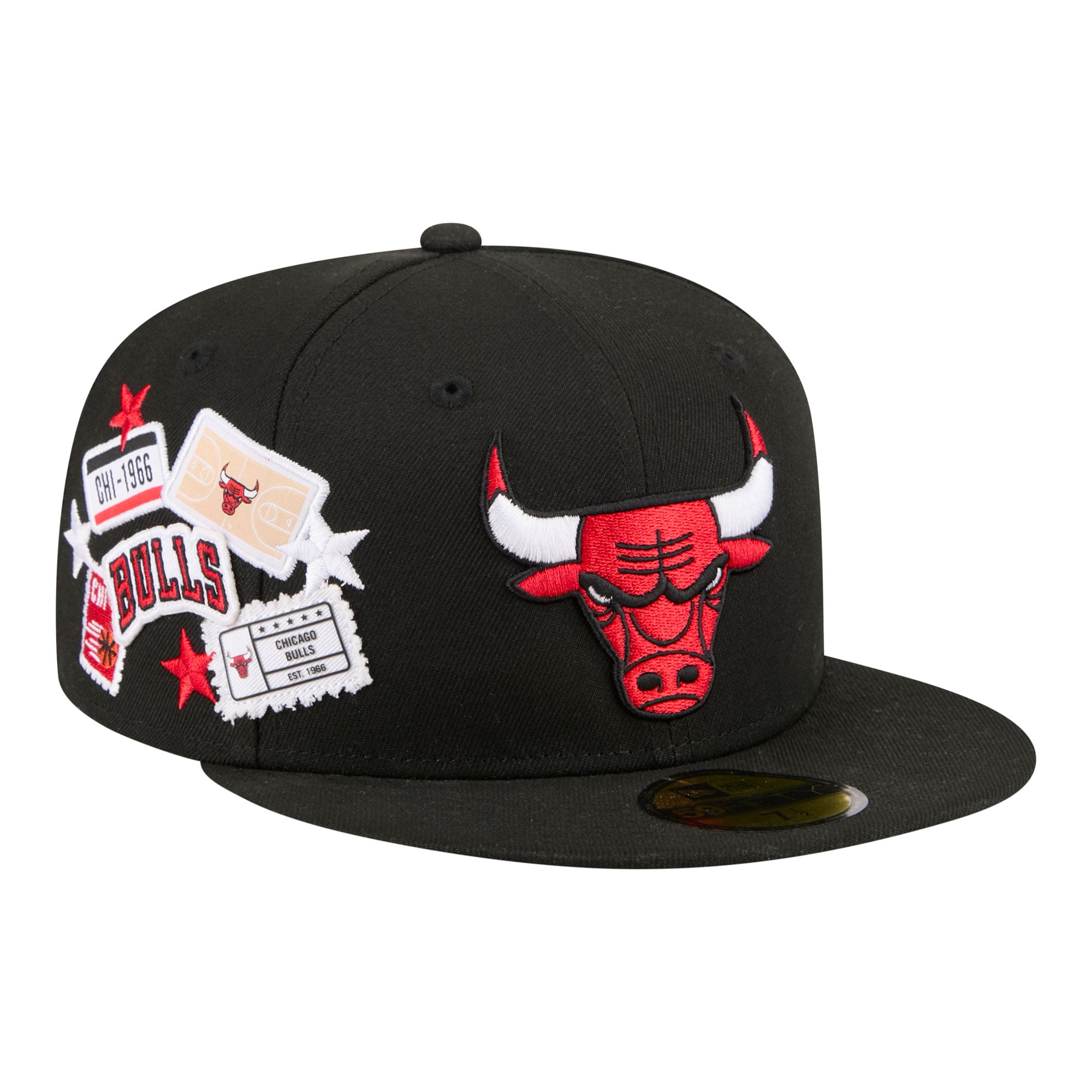 Men's Chicago Bulls New Era Black Team Collage 59FIFTY Fitted Hat