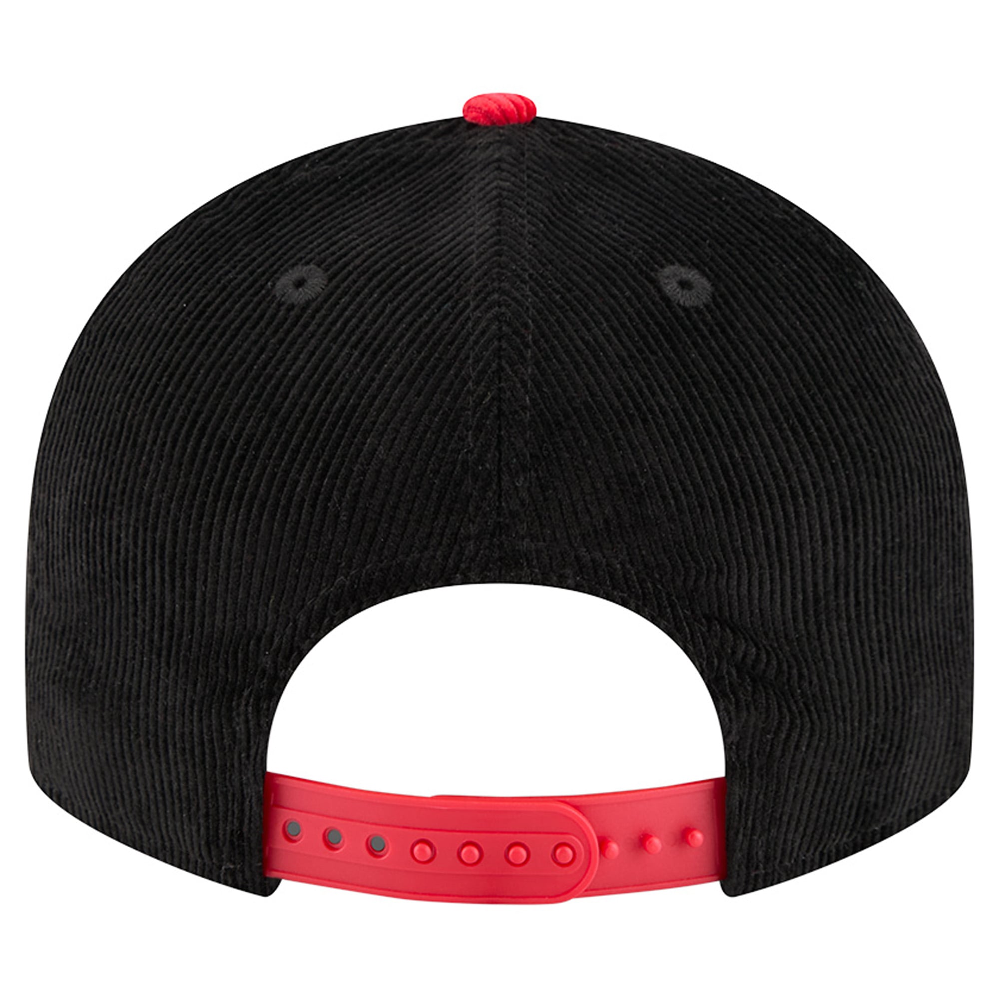Casquette snapback New Era Chicago Bulls en velours côtelé noir et rouge pour homme