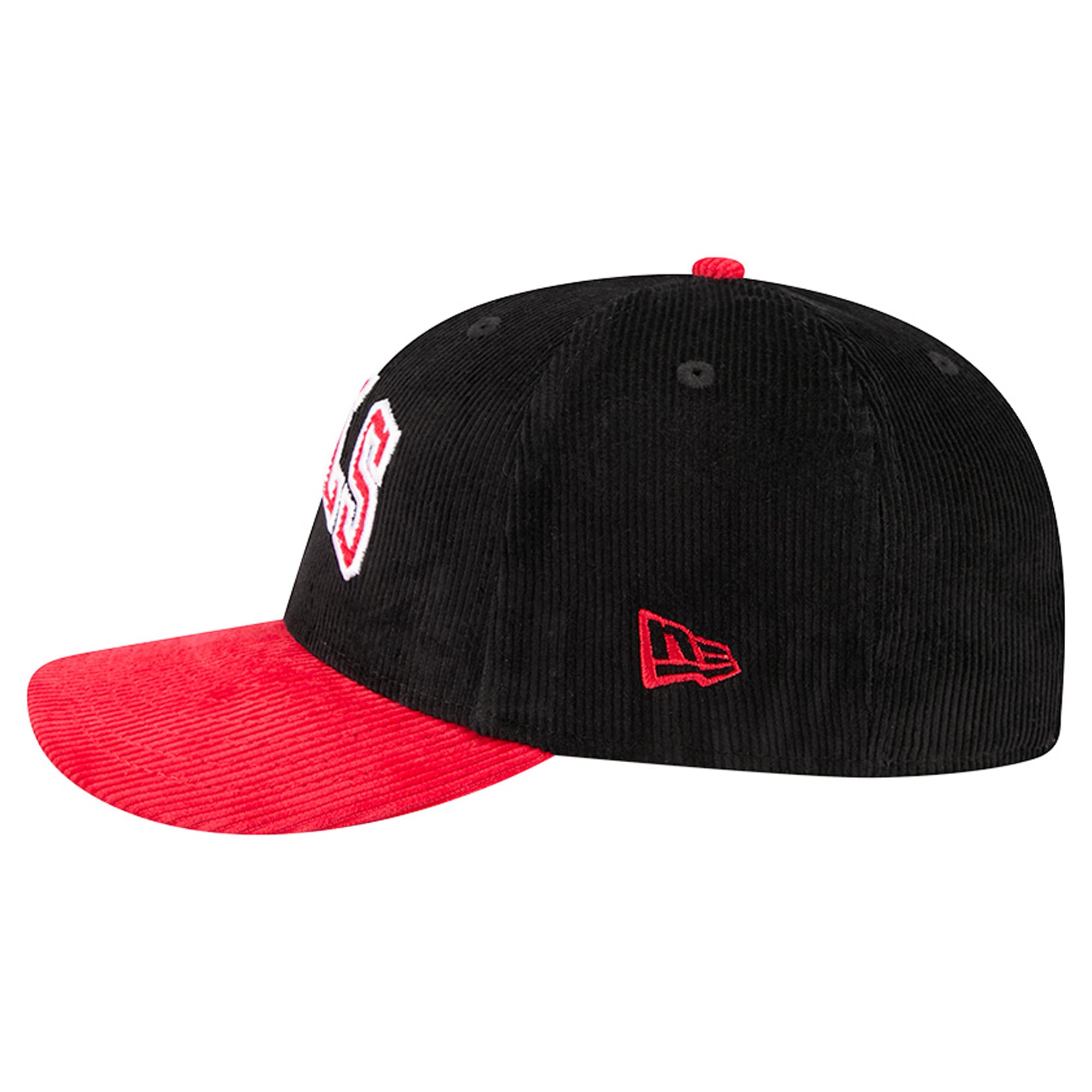 Casquette snapback New Era Chicago Bulls en velours côtelé noir et rouge pour homme