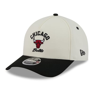 Chicago Bulls New Era Arch 9FORTY A-Frame M-Crown Adjustable Hat - Black/White