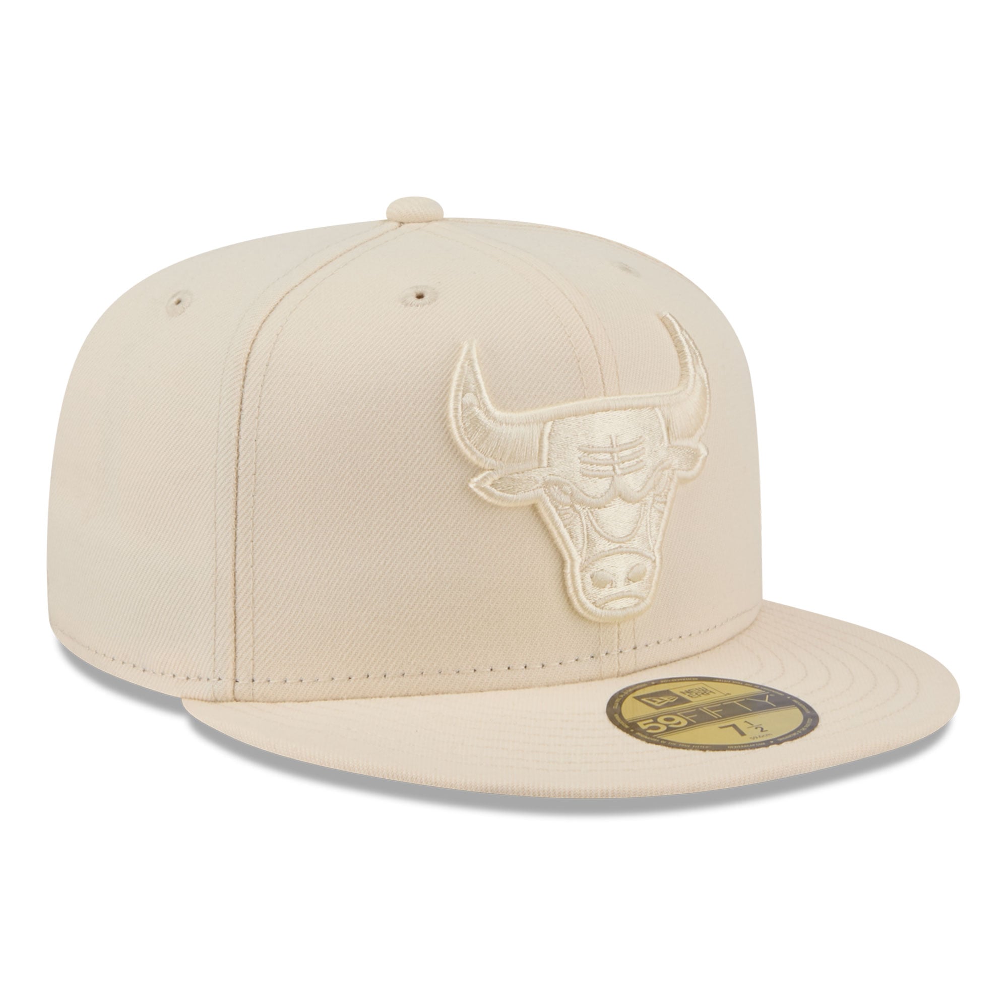 Casquette ajustée New Era 59FIFTY crème Chicago Bulls pour homme