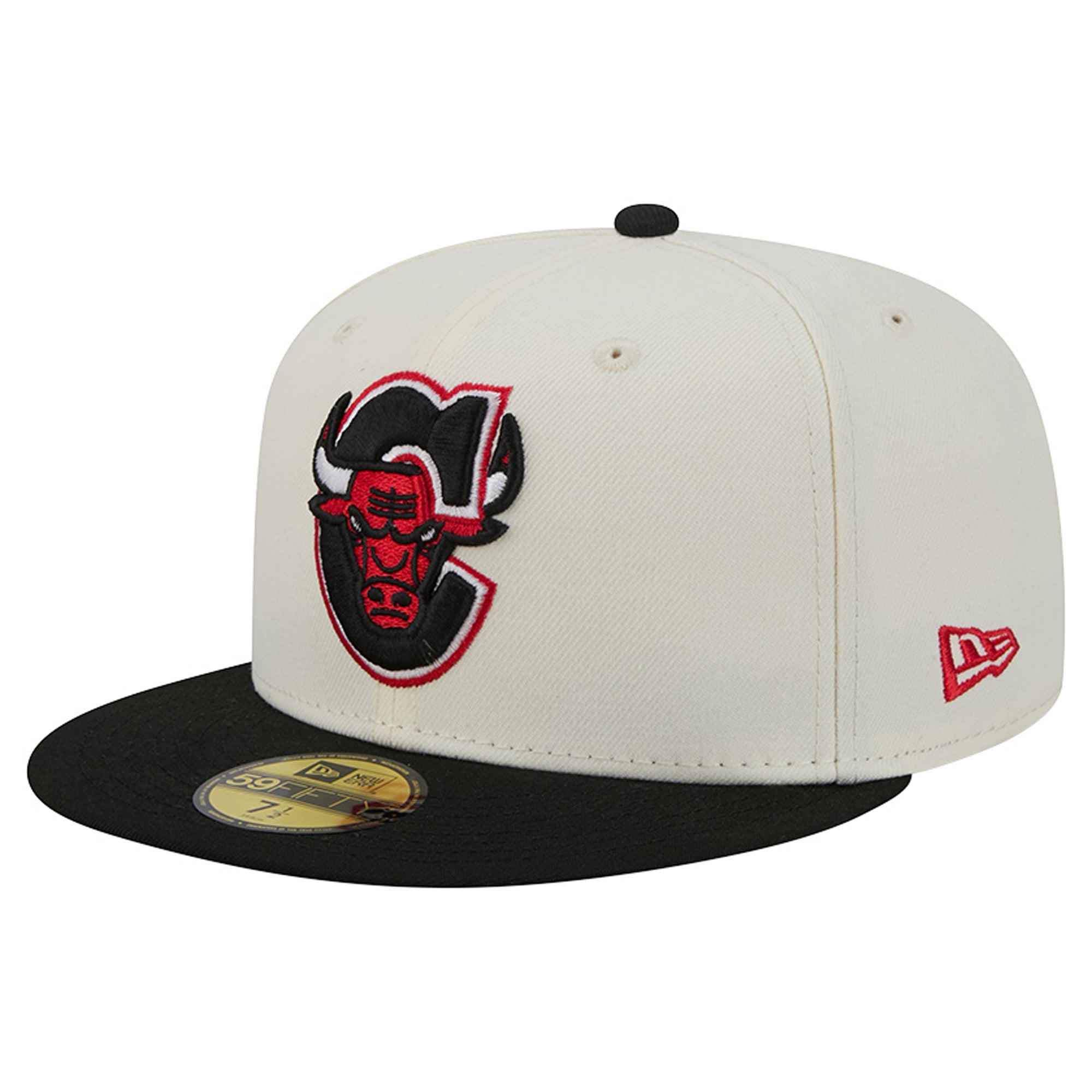 Men's New Era Cream/Black Chicago Bulls Deceptor 59FIFTY Fitted Hat
