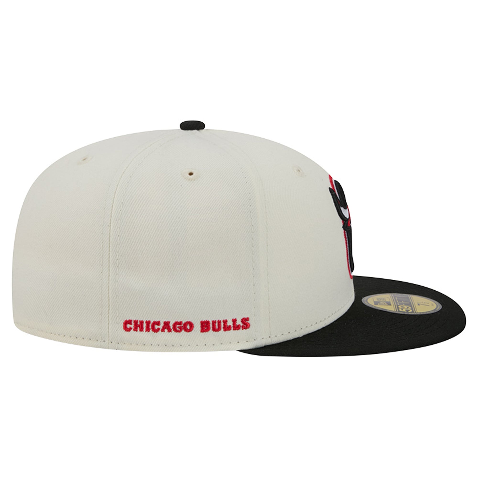 Men's New Era Cream/Black Chicago Bulls Deceptor 59FIFTY Fitted Hat