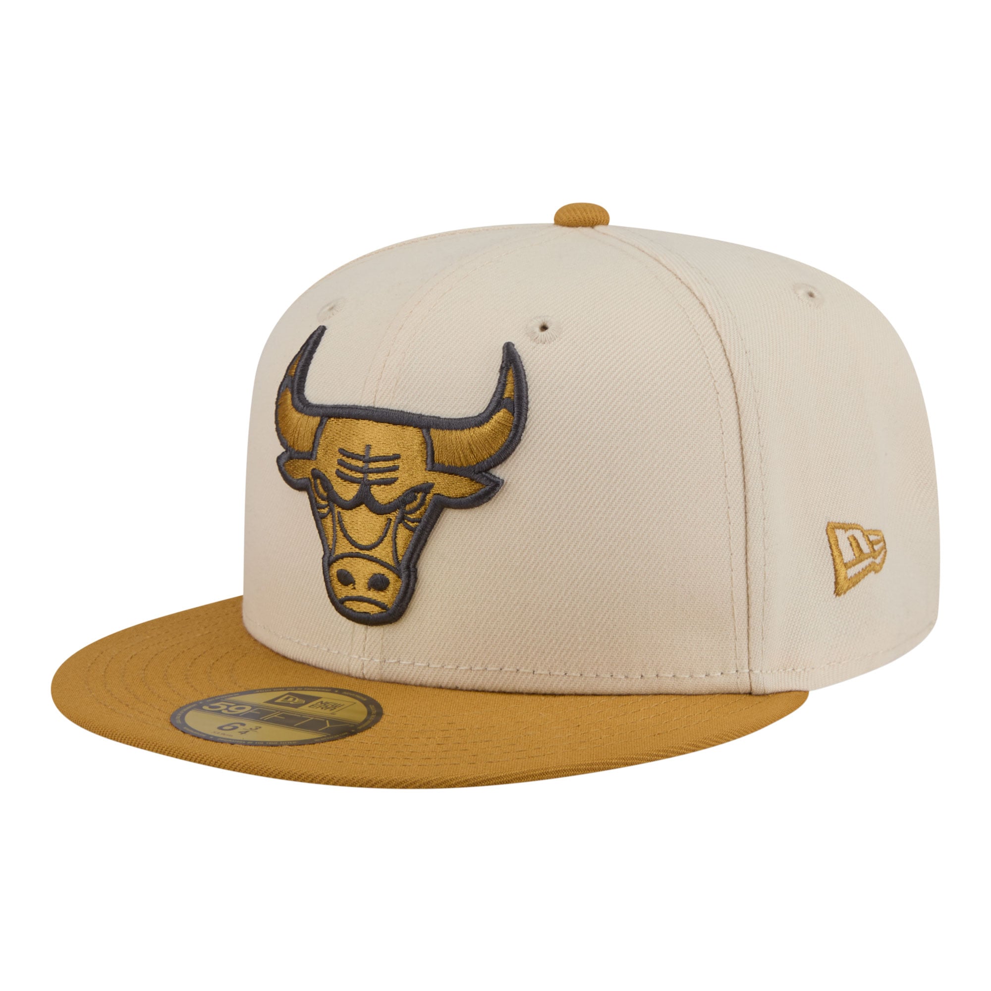 Men's Chicago Bulls New Era Cream/Tan Two-Tone Color Pack 59FIFTY Fitted Hat