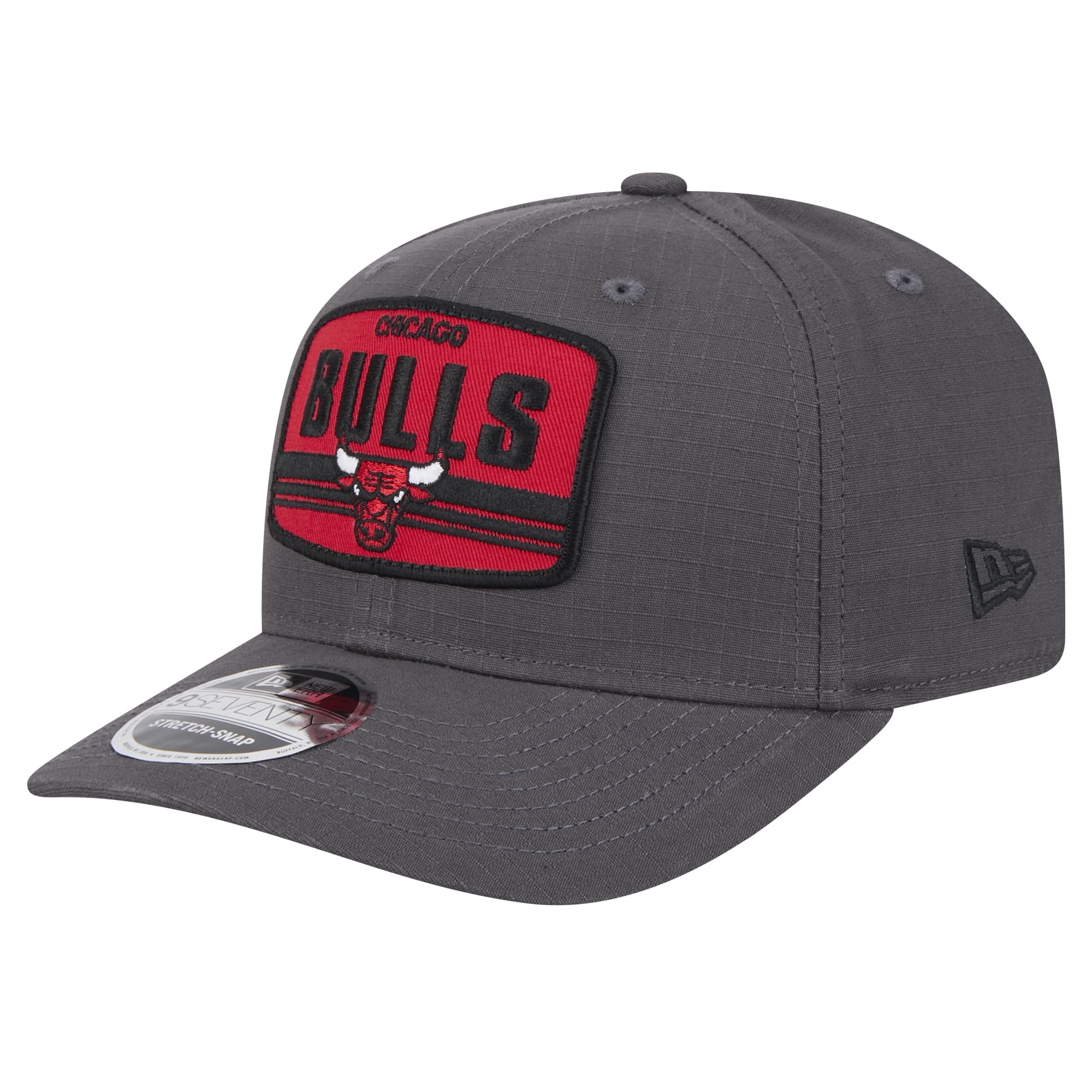 Men's Chicago Bulls New Era Graphite Team Elevated Patch 9SEVENTY Adjustable Hat