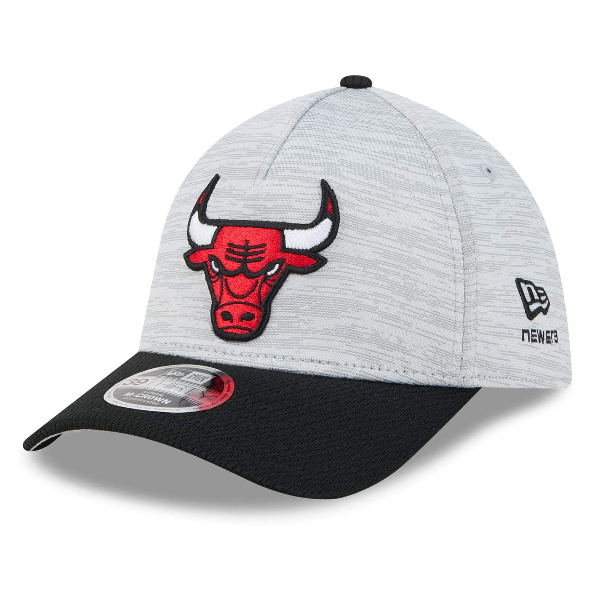 Casquette New Era grise Chicago Bulls 39THIRTY M-Crown Tech Stretch pour homme