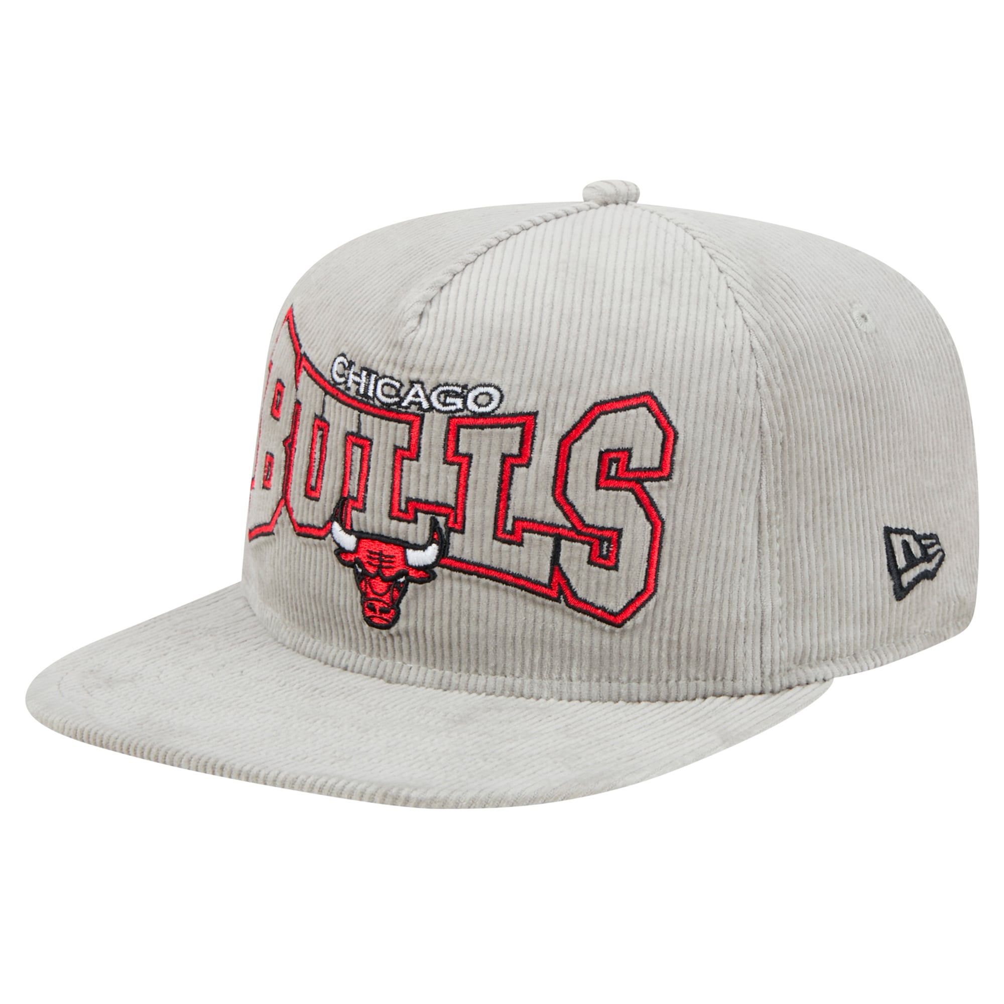 Men's Chicago Bulls New Era Gray Throwback Corduroy Golfer Snapback Hat