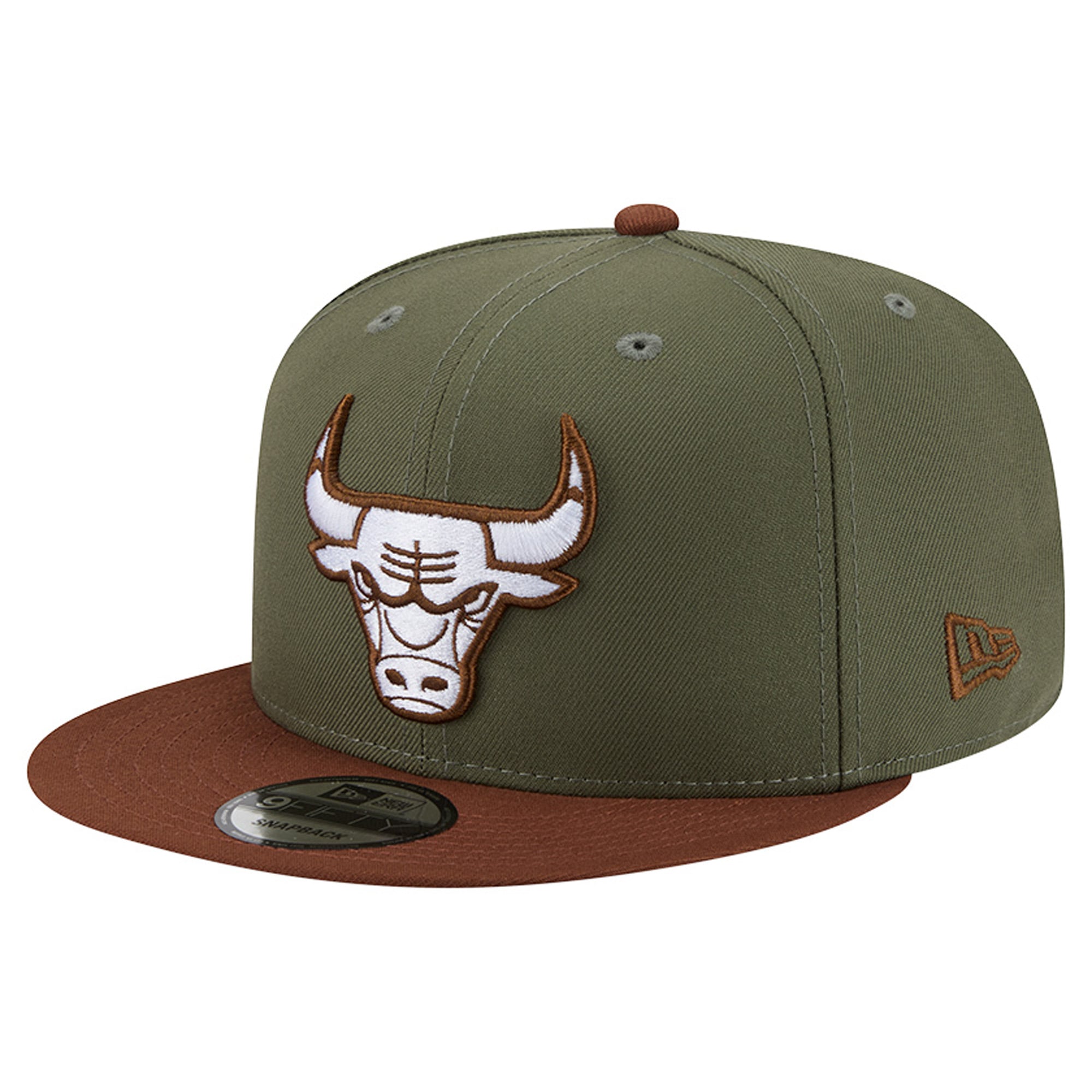 Men's Chicago Bulls  New Era Green/Brown Color Pack 9FIFTY Snapback Hat