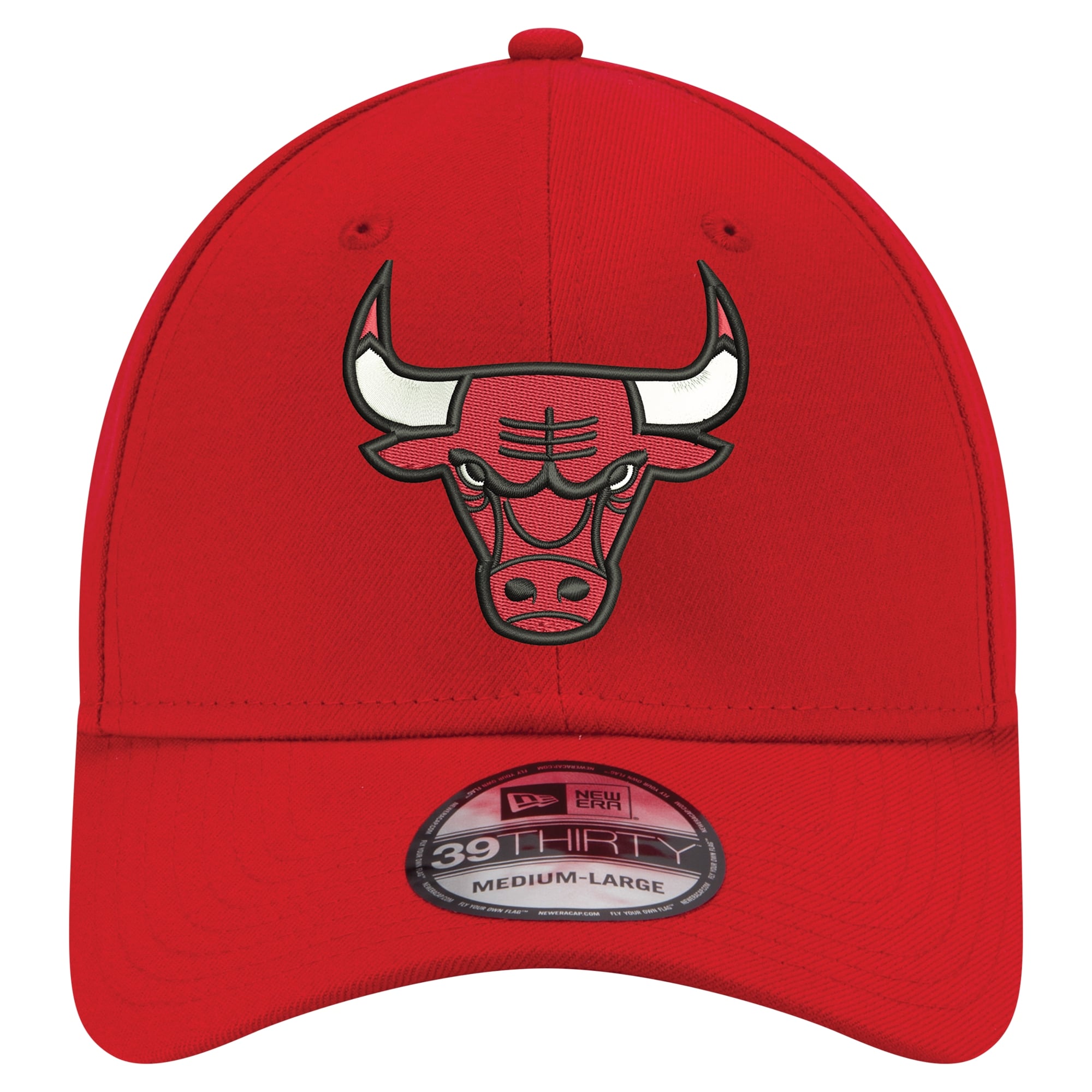 Casquette New Era Flex rouge Chicago Bulls officielle de l'équipe, modèle 39THIRTY, pour homme.
