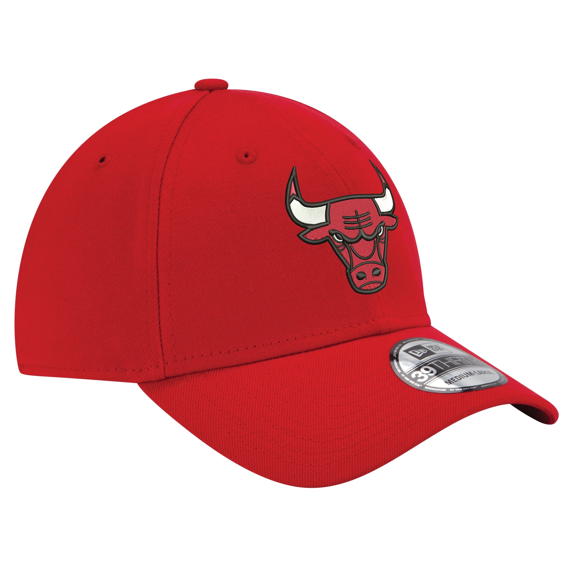 Casquette New Era Flex rouge Chicago Bulls officielle de l'équipe, modèle 39THIRTY, pour homme.