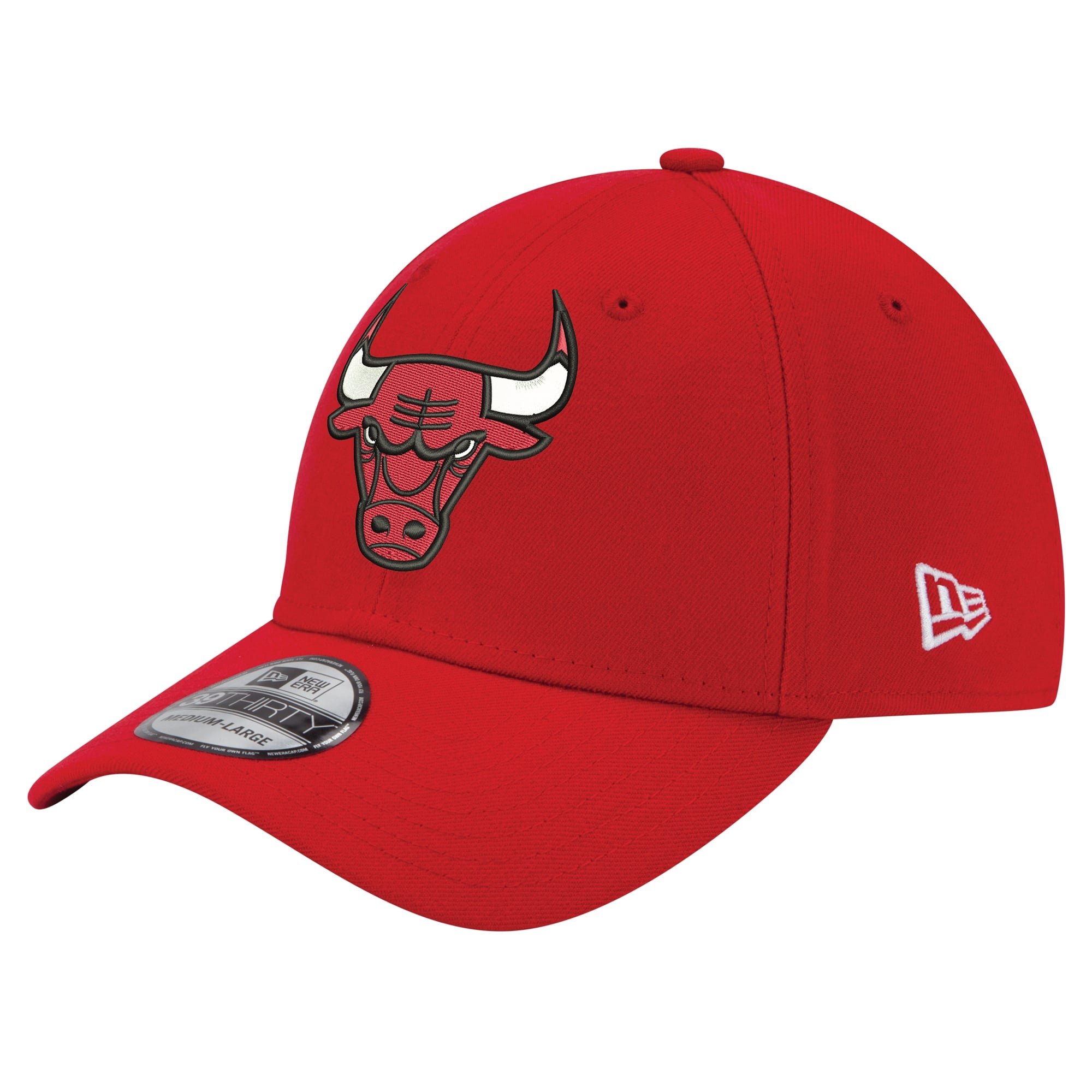 Men's New Era Red Chicago Bulls Official Team Color 39THIRTY Flex Hat