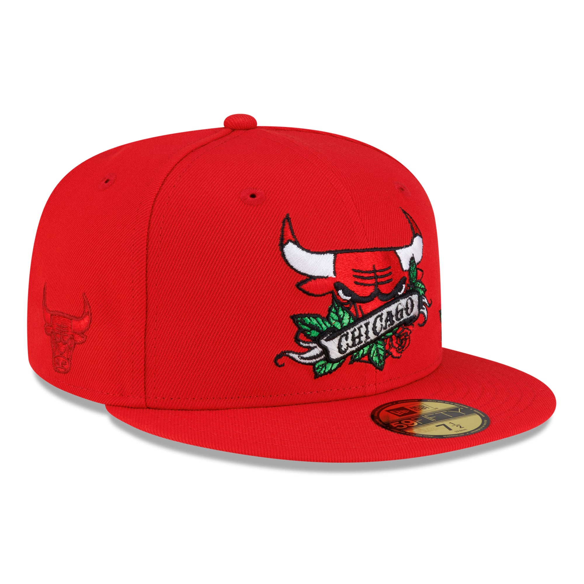 Casquette ajustée New Era 59FIFTY rouge Chicago Bulls Rose Banner pour homme