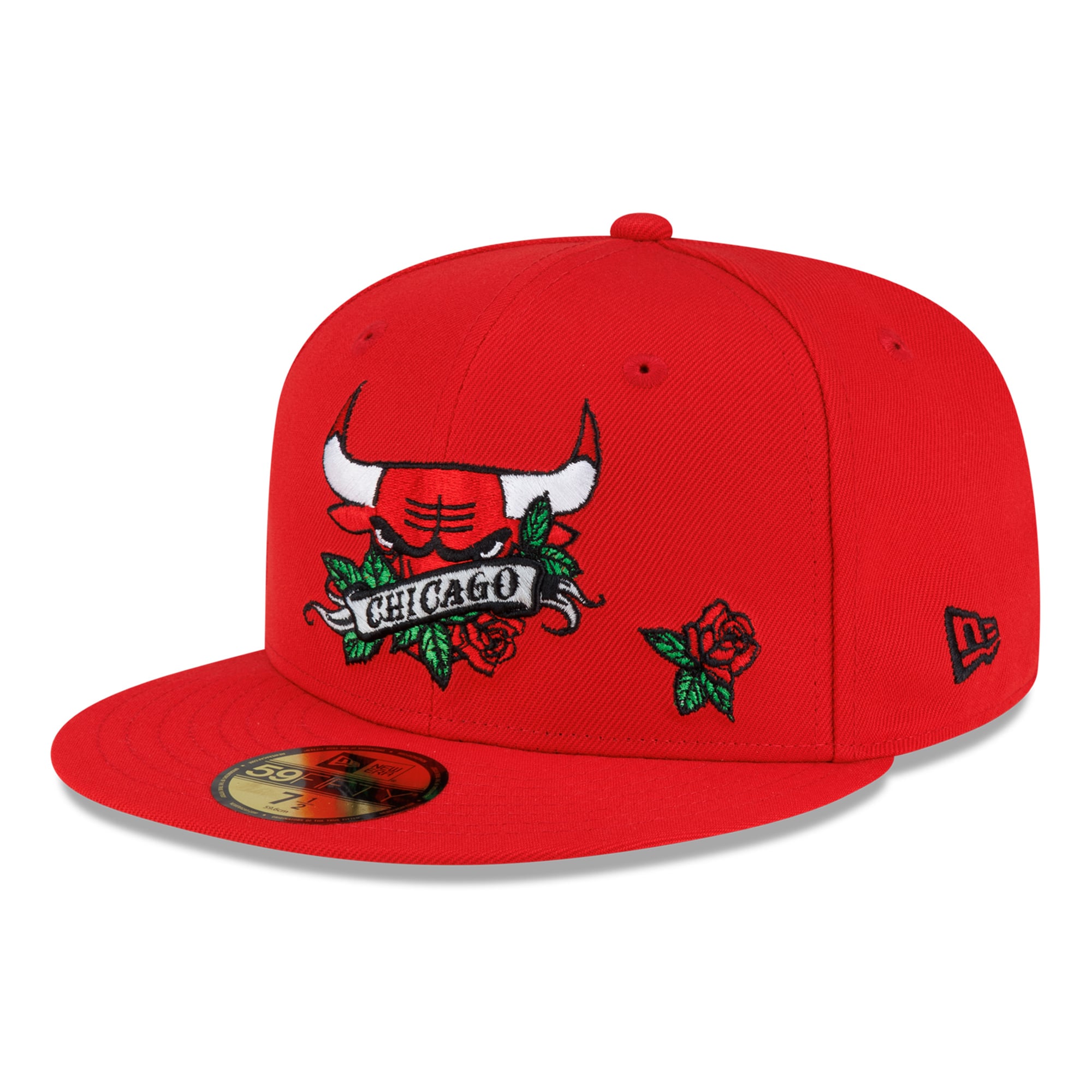 Casquette ajustée New Era 59FIFTY rouge Chicago Bulls Rose Banner pour homme