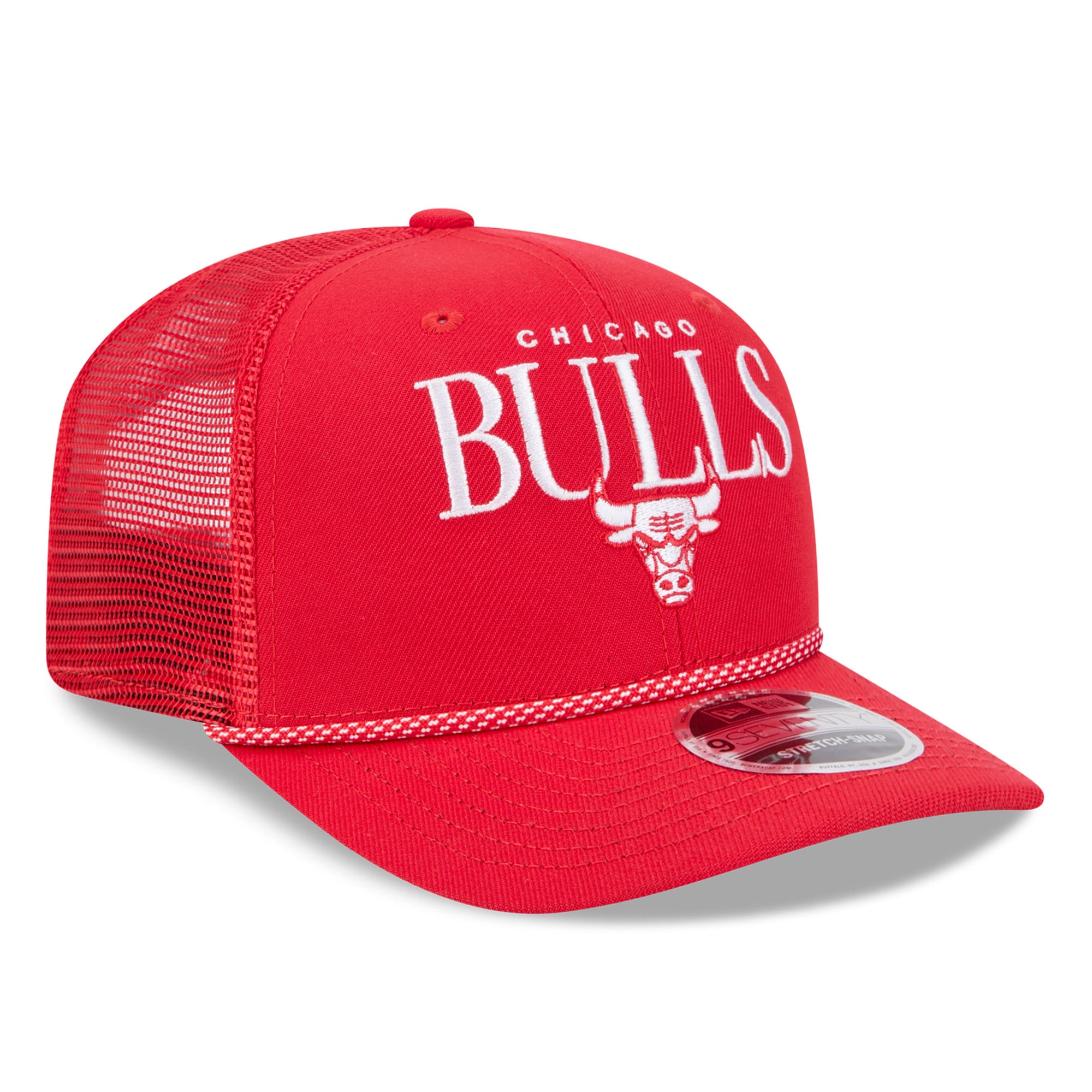 Casquette trucker ajustable New Era rouge Chicago Bulls 9SEVENTY pour homme