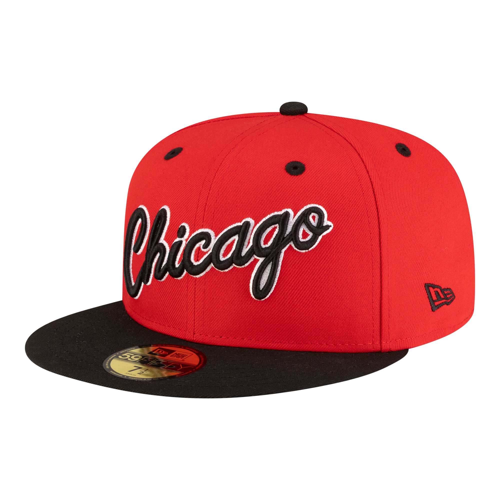 Men's Chicago Bulls New Era Red/Black 80s Throwback 59FIFTY Fitted Hat