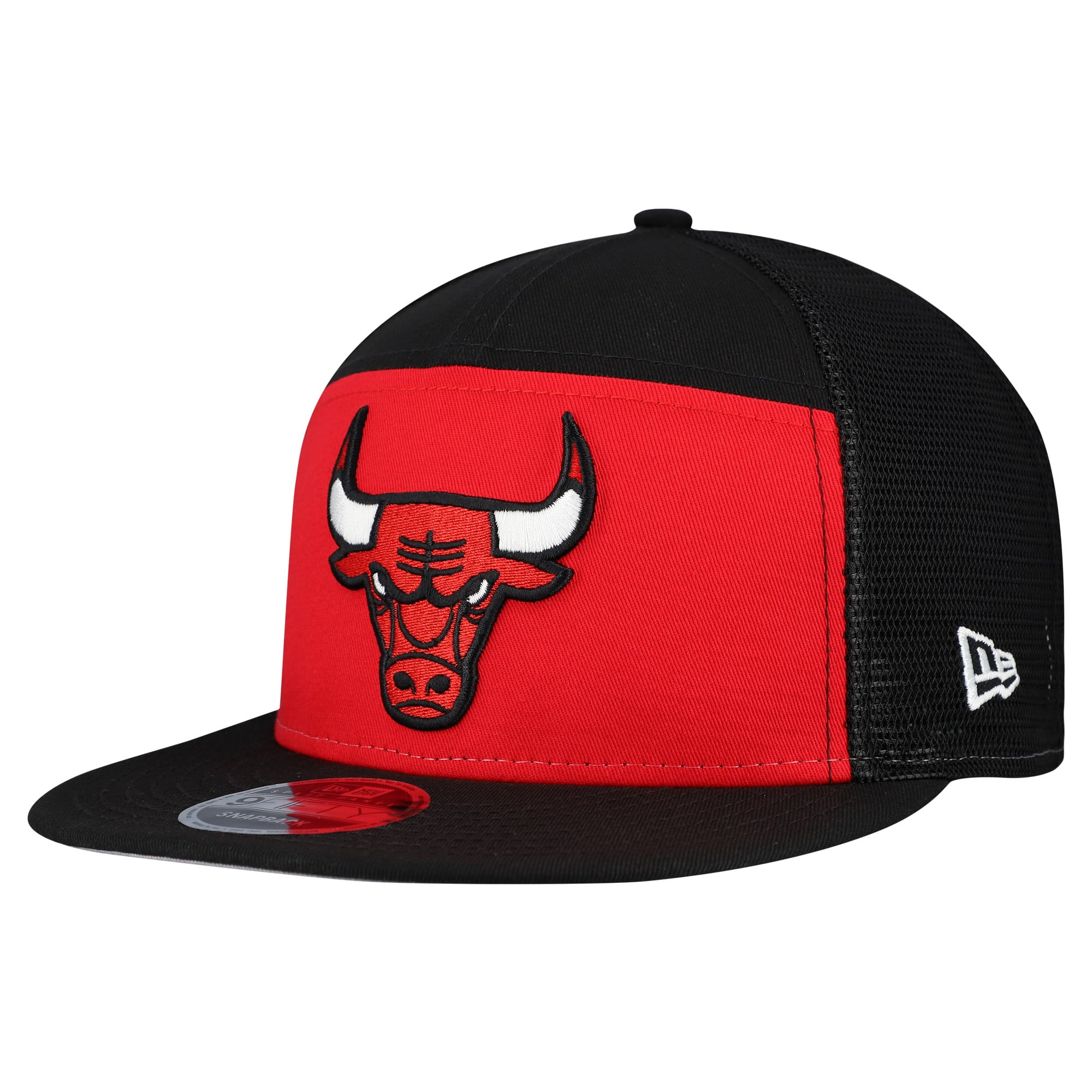 Men's Chicago Bulls New Era Red/Black Outdoor Split Panel 9FIFTY Snapback Hat