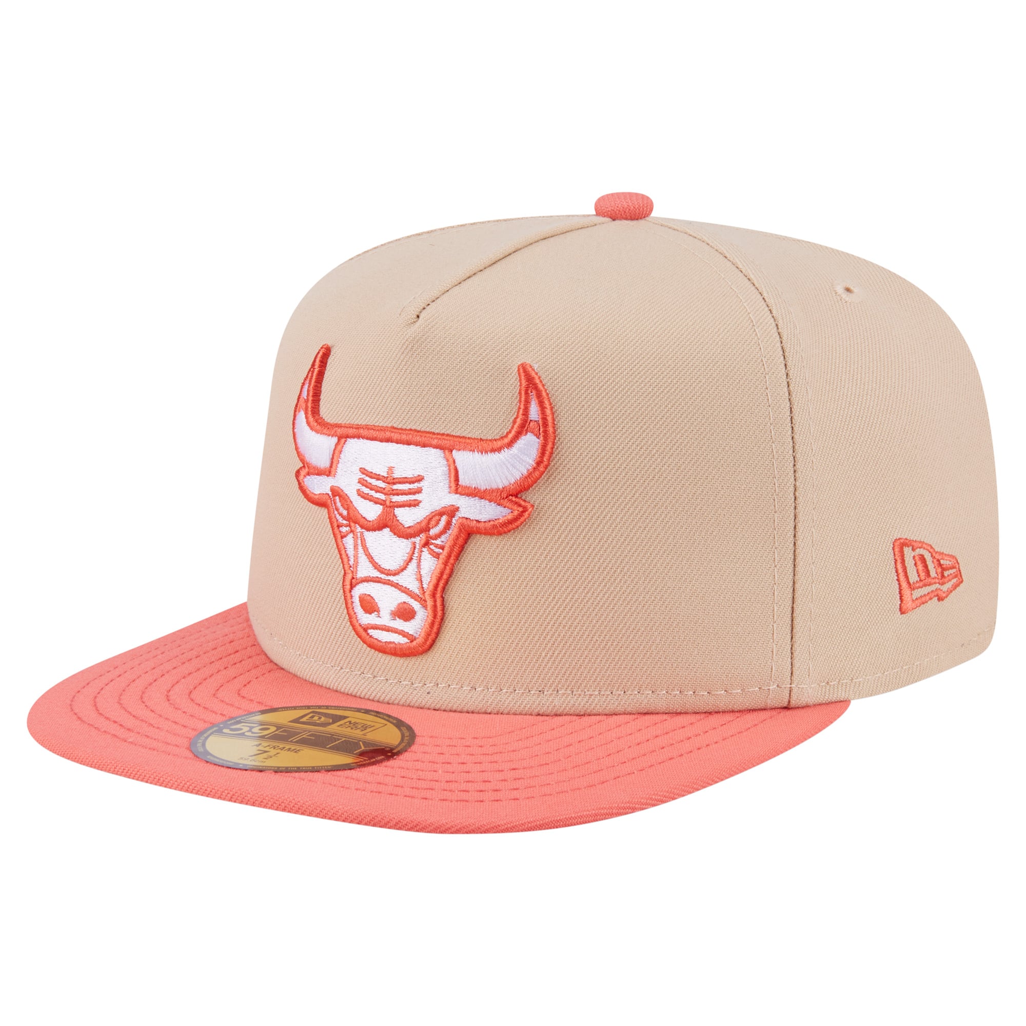 Men's New Era Tan Chicago Bulls 59FIFTY Two-Tone Color Pack Fitted Hat